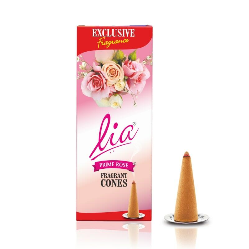 Lia Prime Rose Fragrant Cones 12 Pcs (FREE Cone Holder)