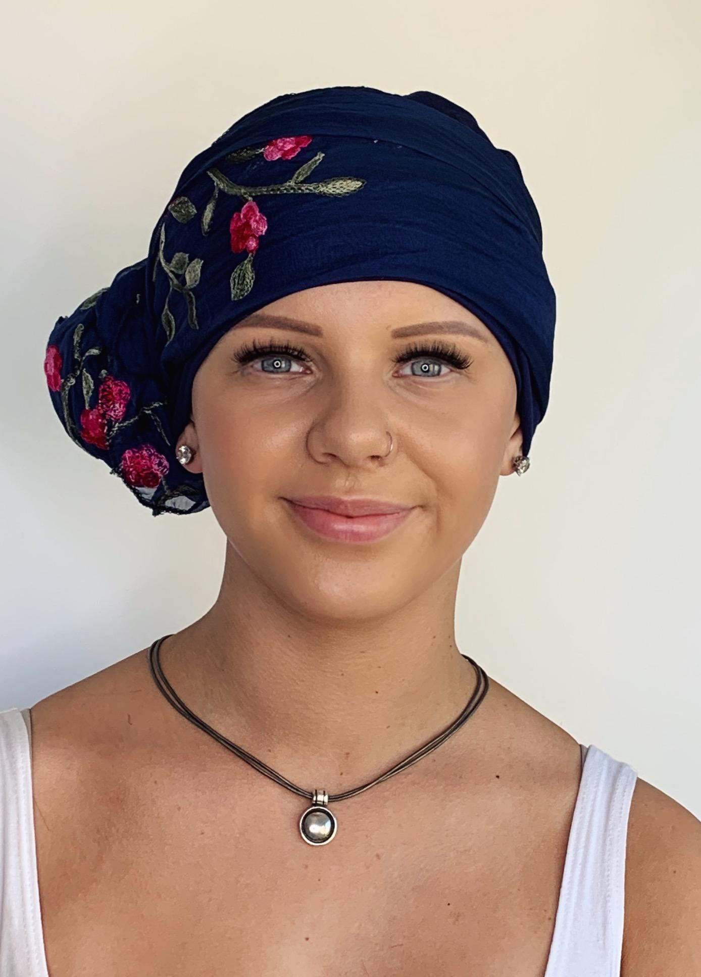 Georgia headscarf in navy