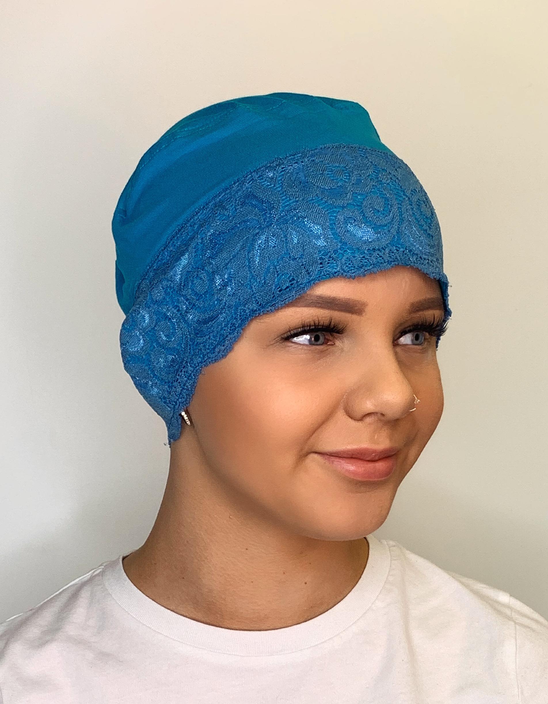Lace Night Hat Turquoise