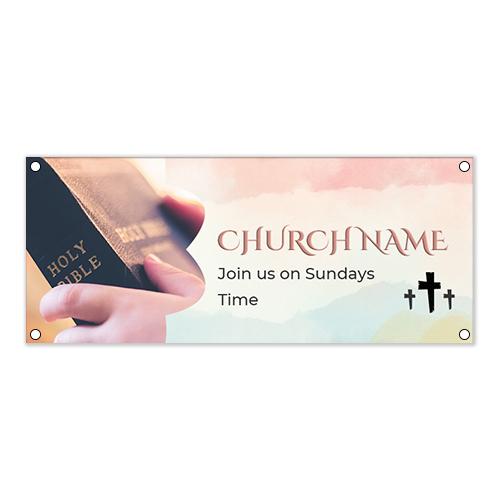 Weekly church service banner