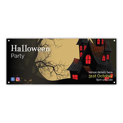haunted house party banner