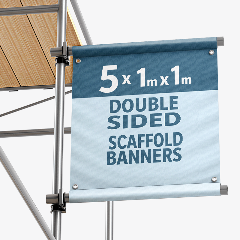 Scaffolding banner on scaffolding construction