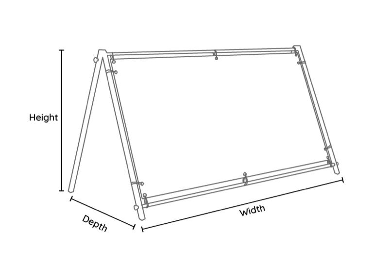 banner frame dimensions