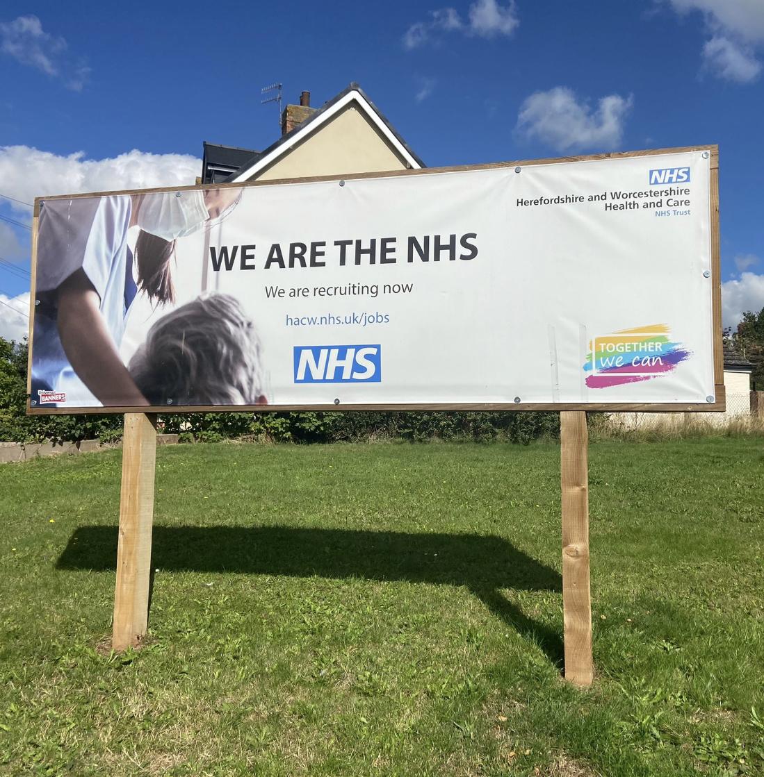 NHS printed banner
