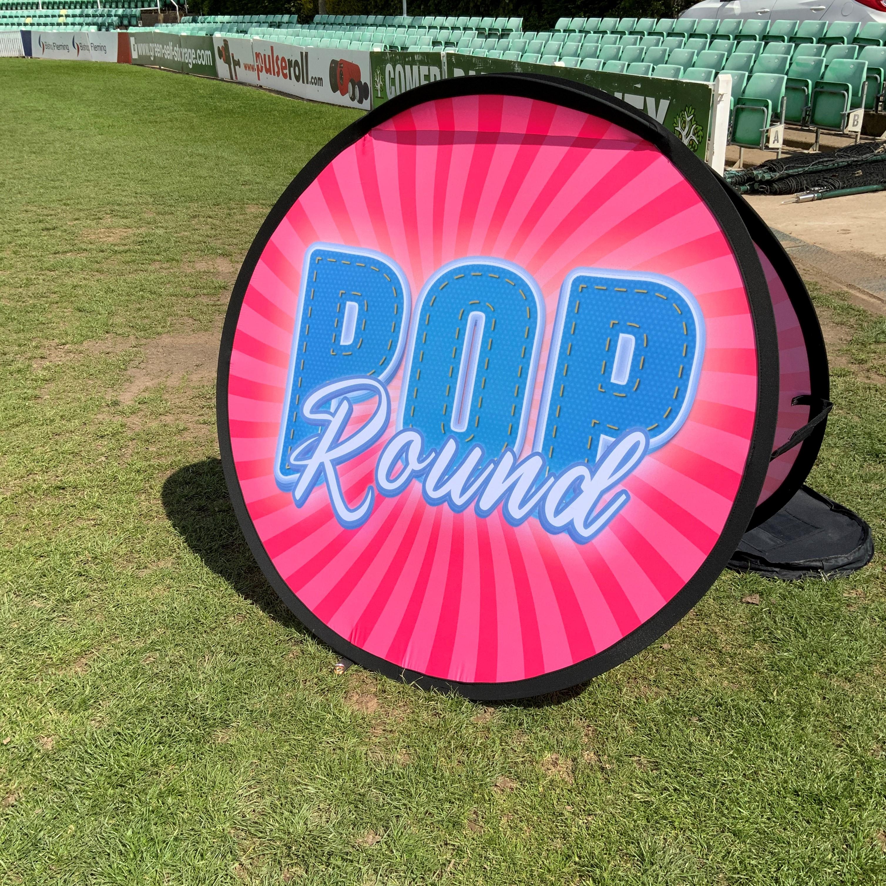 Custom printed round pop out banners