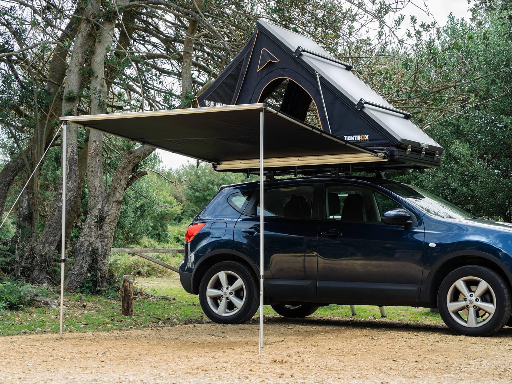 TentBox Side Awning - Fully Extended on Car