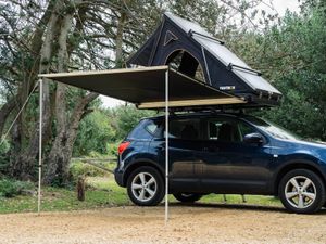 TentBox Side Awning - Fully Extended on Car