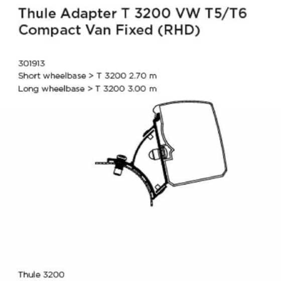 Thule 3200 Awning Adapter Brackets - Fixed Roof