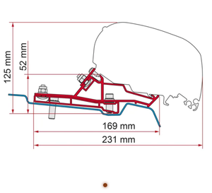 Ford Transit H2 F80S Awning Adapter - Dimensions