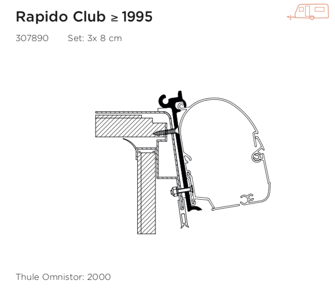 Rapido Club Post 1994 Caravan Wall Adapter