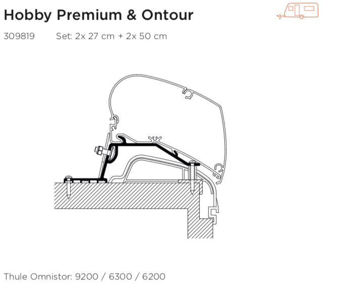 Hobby Premium and On tour Caravan Roof Adapter