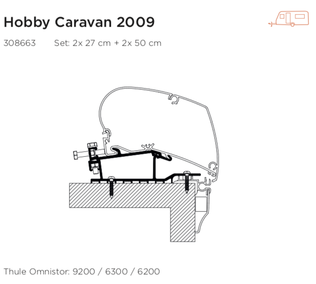 Hobby 2009 Caravan Roof Adapter