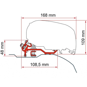 Fiamma F80S Awning - Brackets for Ducato / Jumper / Boxer Vans