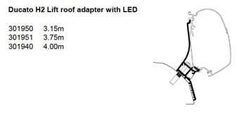 Ducato Lift Roof adapter with LED