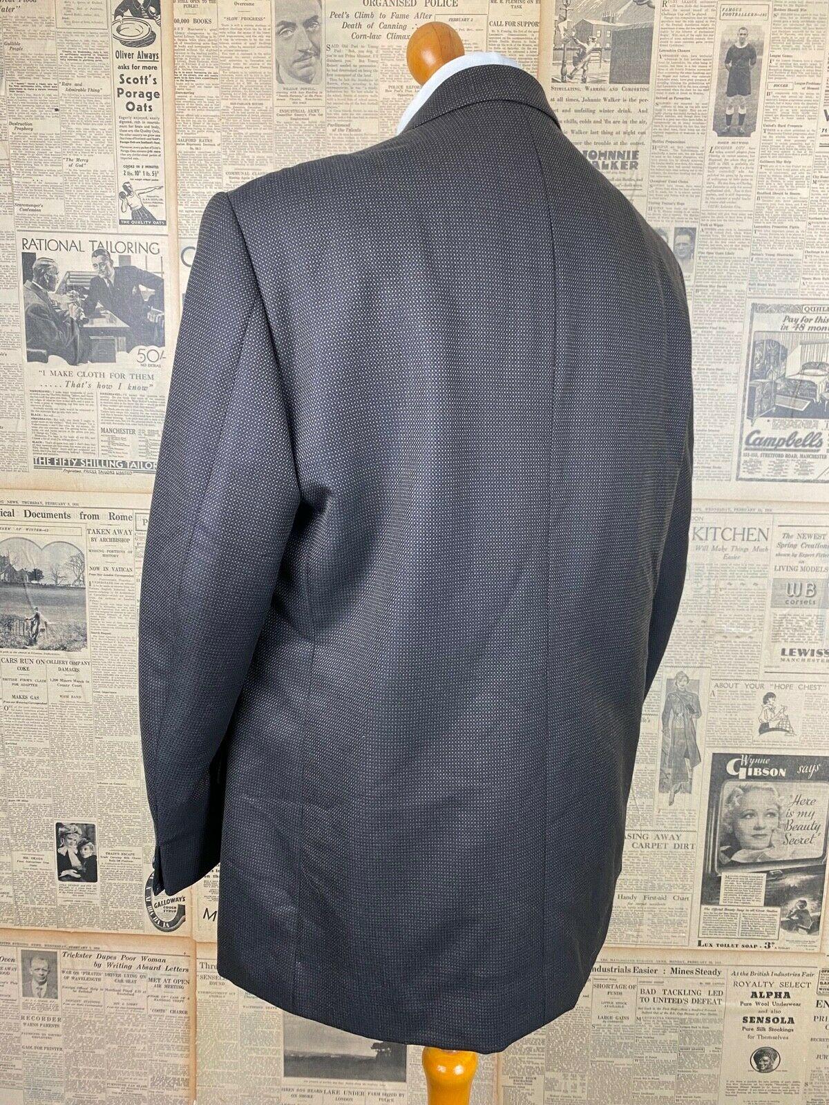 Vintage Sims & MacDonald brown birds eye suit size 44 46