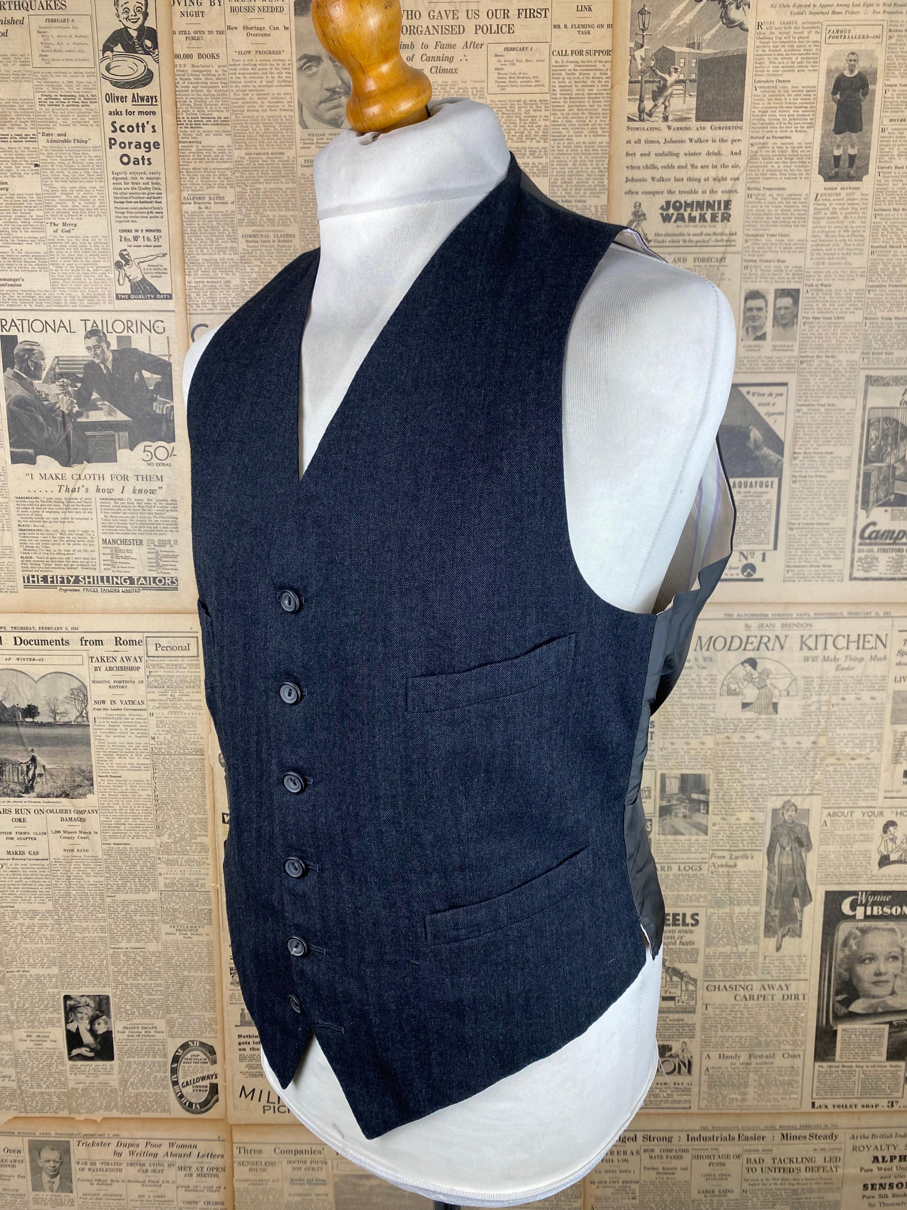 vintage Huntsman savile row grey waistcoat size 40 long