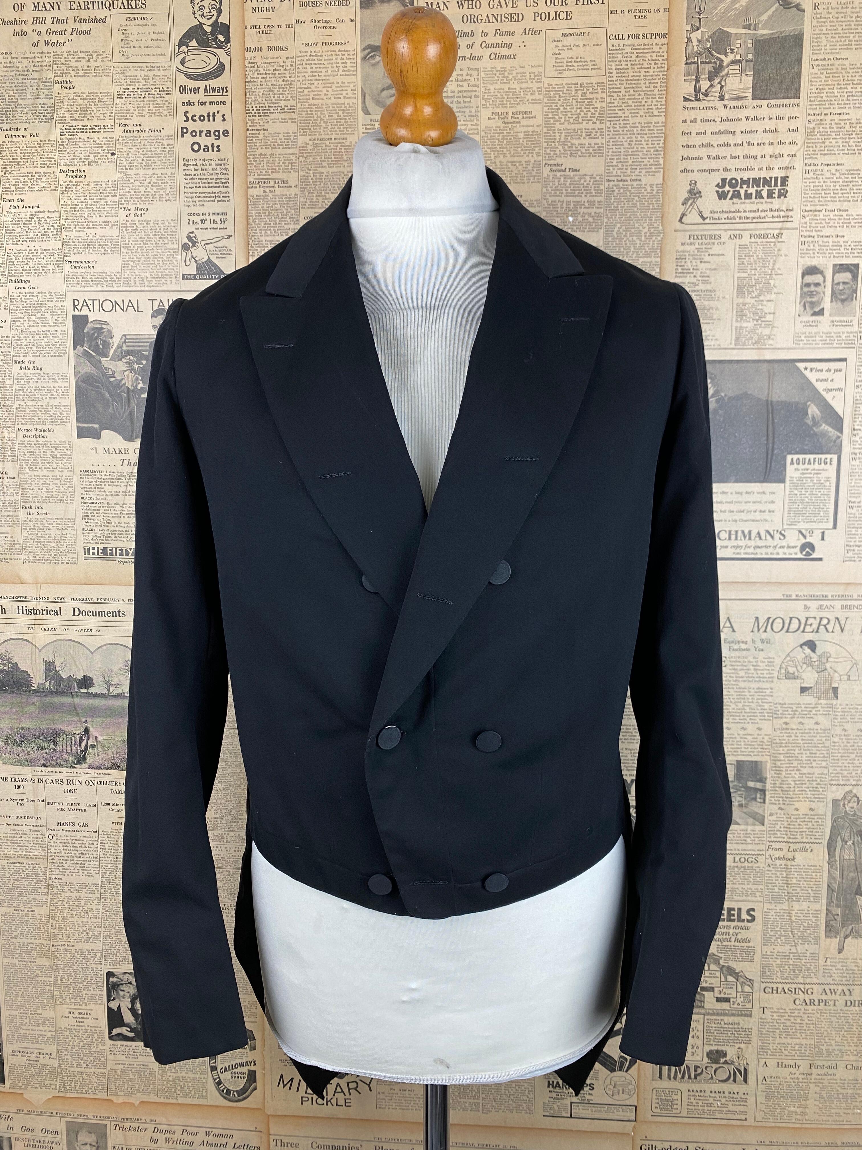 Vintage Edwardian fastening evening tailcoat size 38