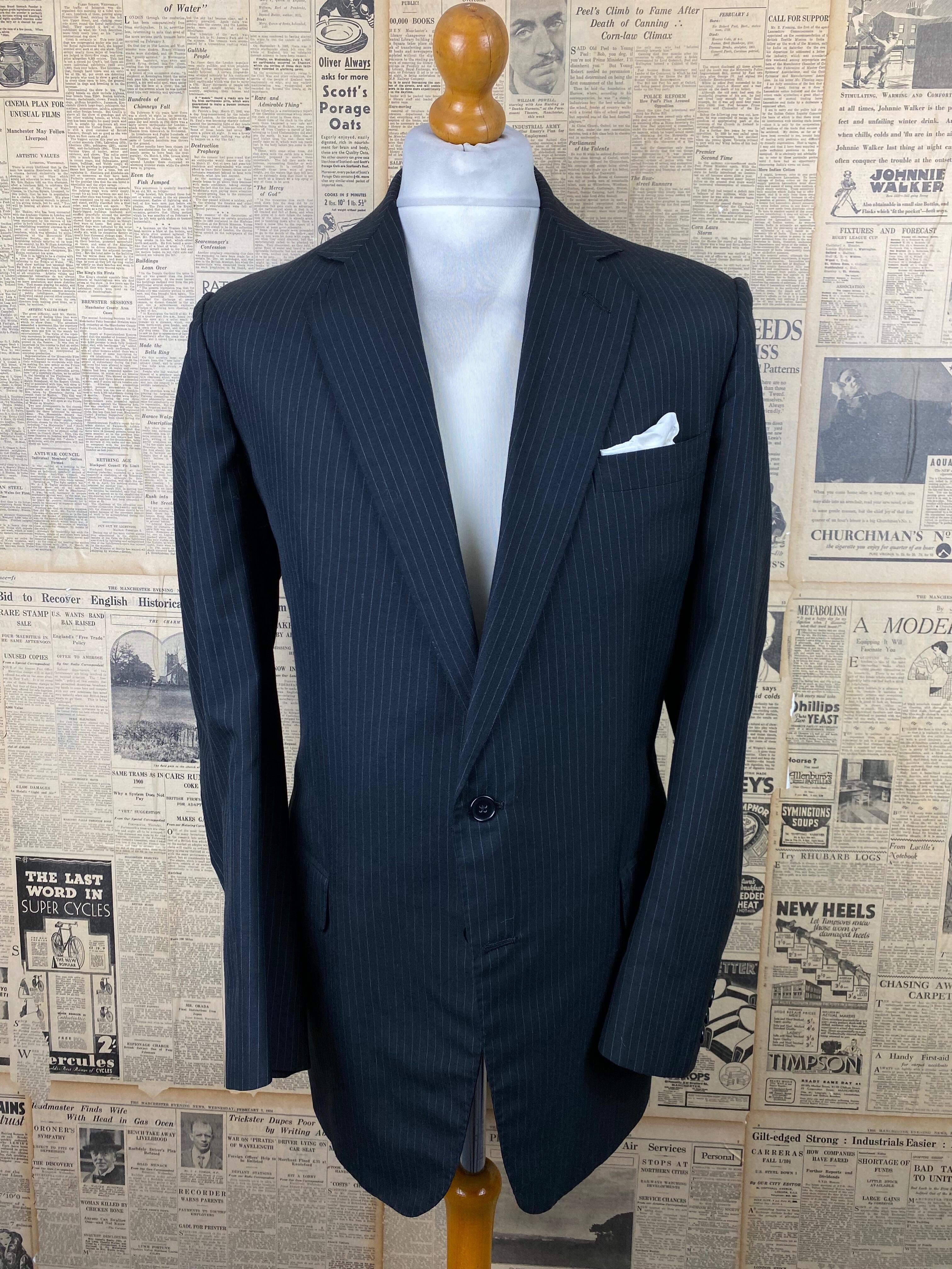 Vintage bespoke grey suit size 42 44 reg long