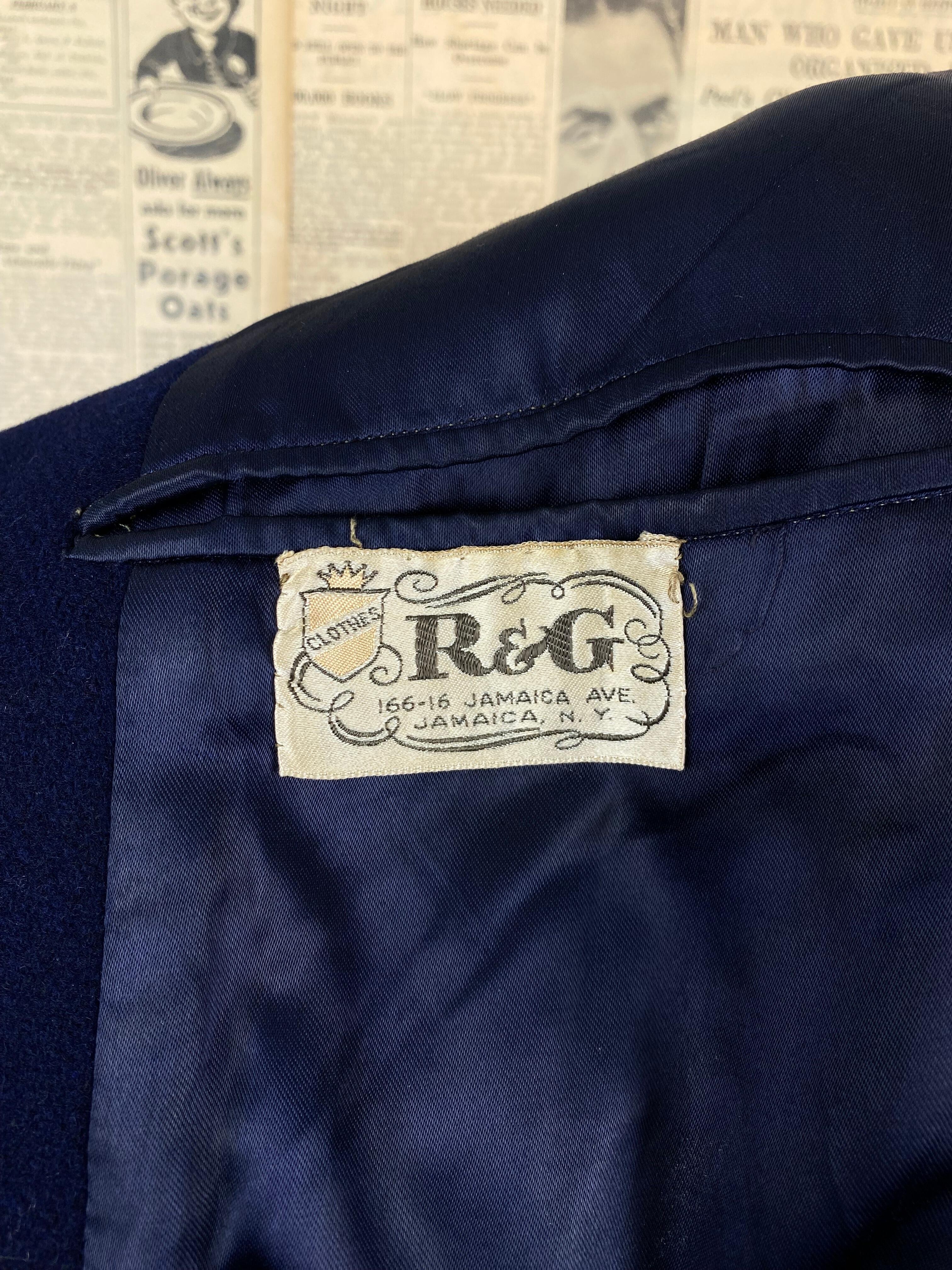 Vintage 1940's blue overcoat size 44