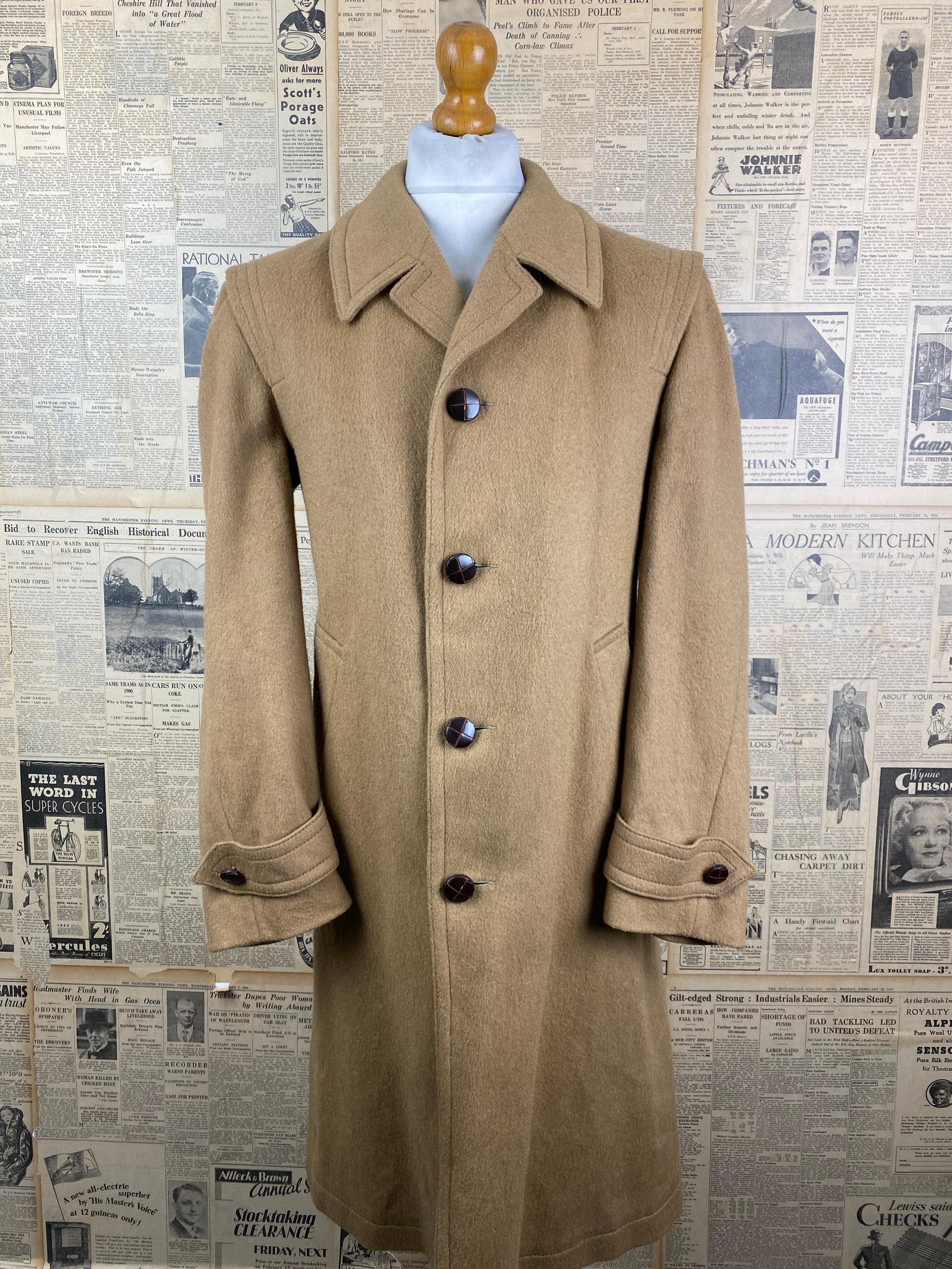 Loden Coat Mens Raglan Sleeve Overcoat Vintage Loden Style