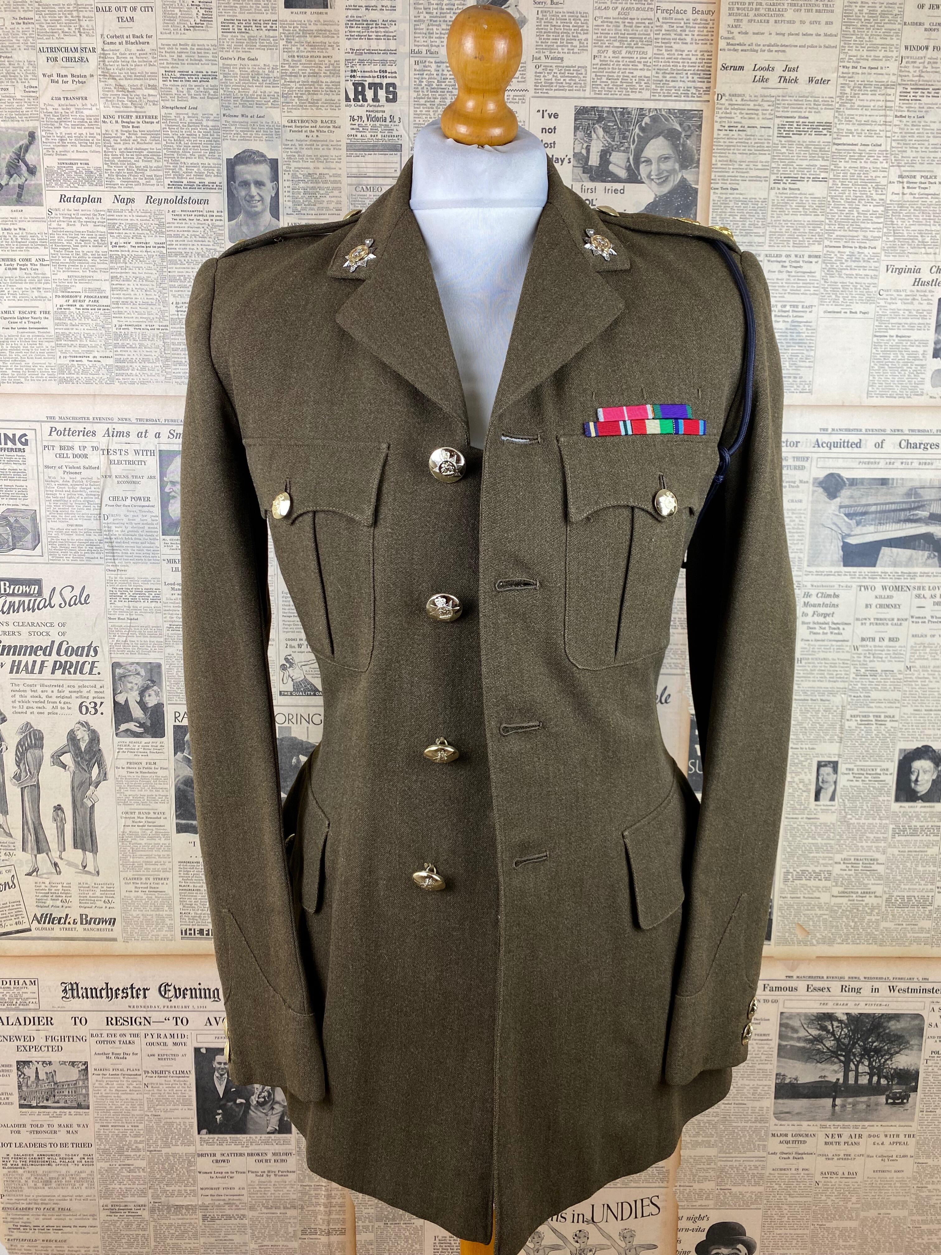 Vintage WW1 1920's bespoke officers number 2 dress jacket army size 36