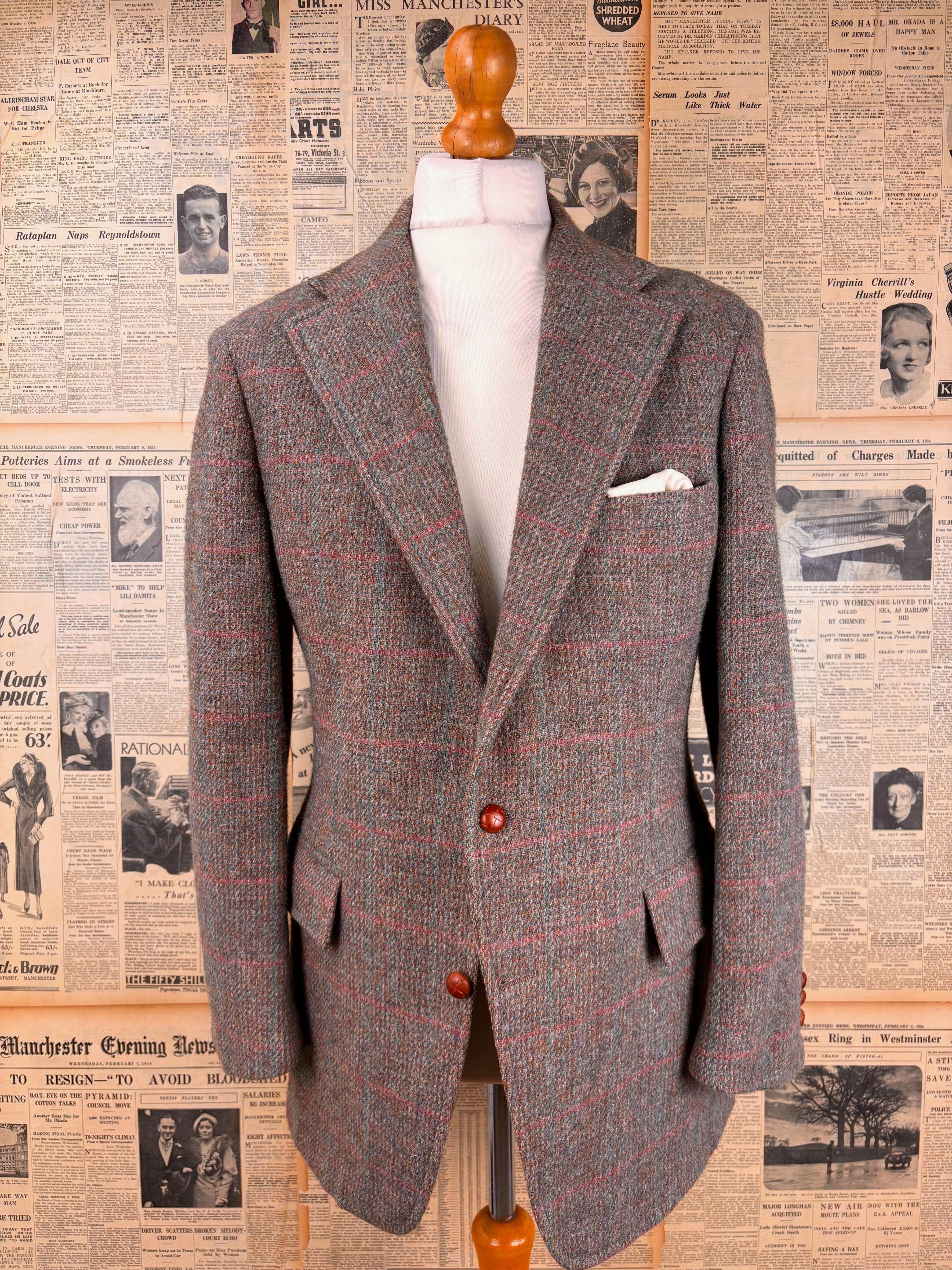 Ralph Lauren tweed jacket pink check size 42 reg