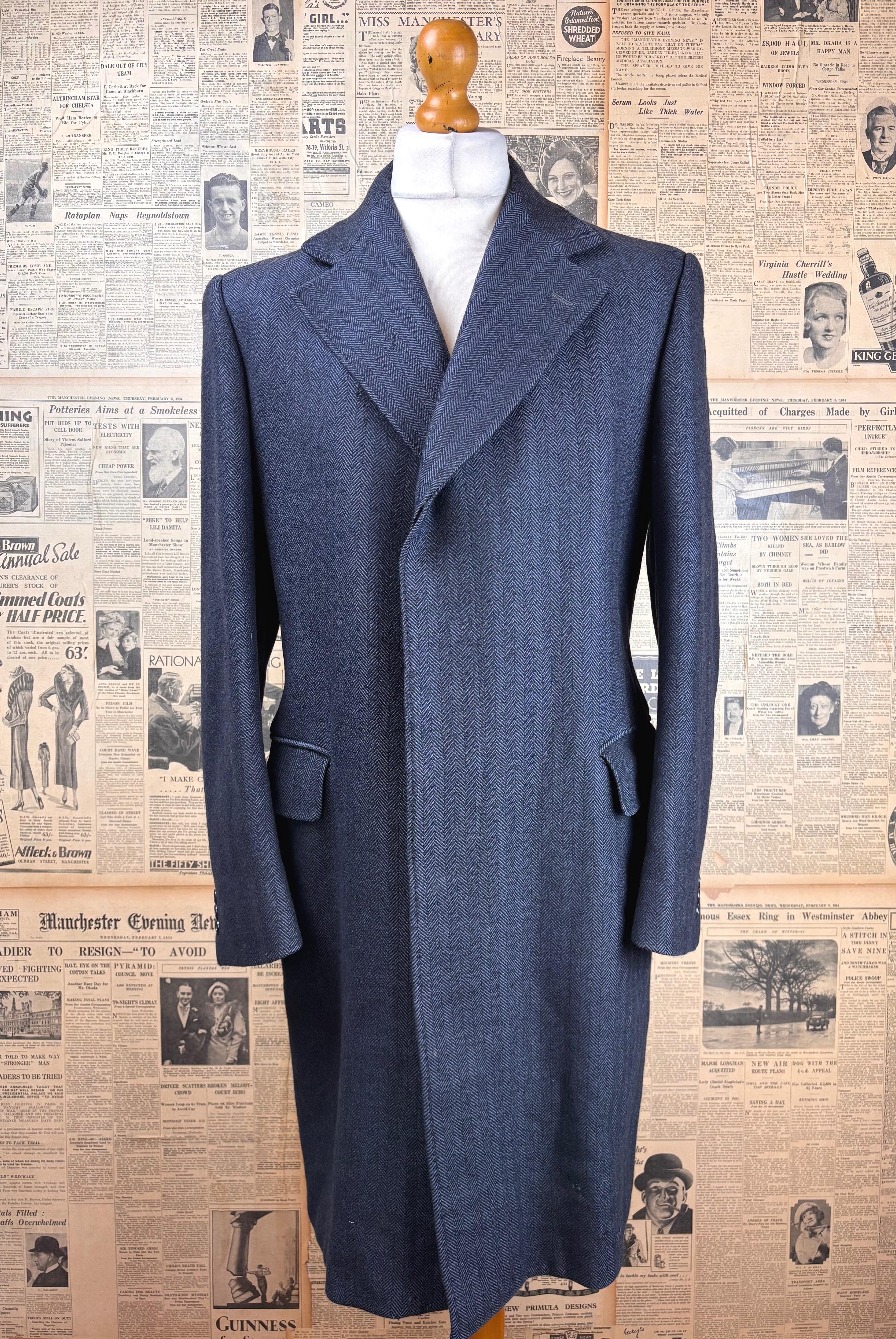 青*子様 60's U.K. VINTAGE PURE WOOL COATウール Vintage 1960's blue overcoat size 42 reg