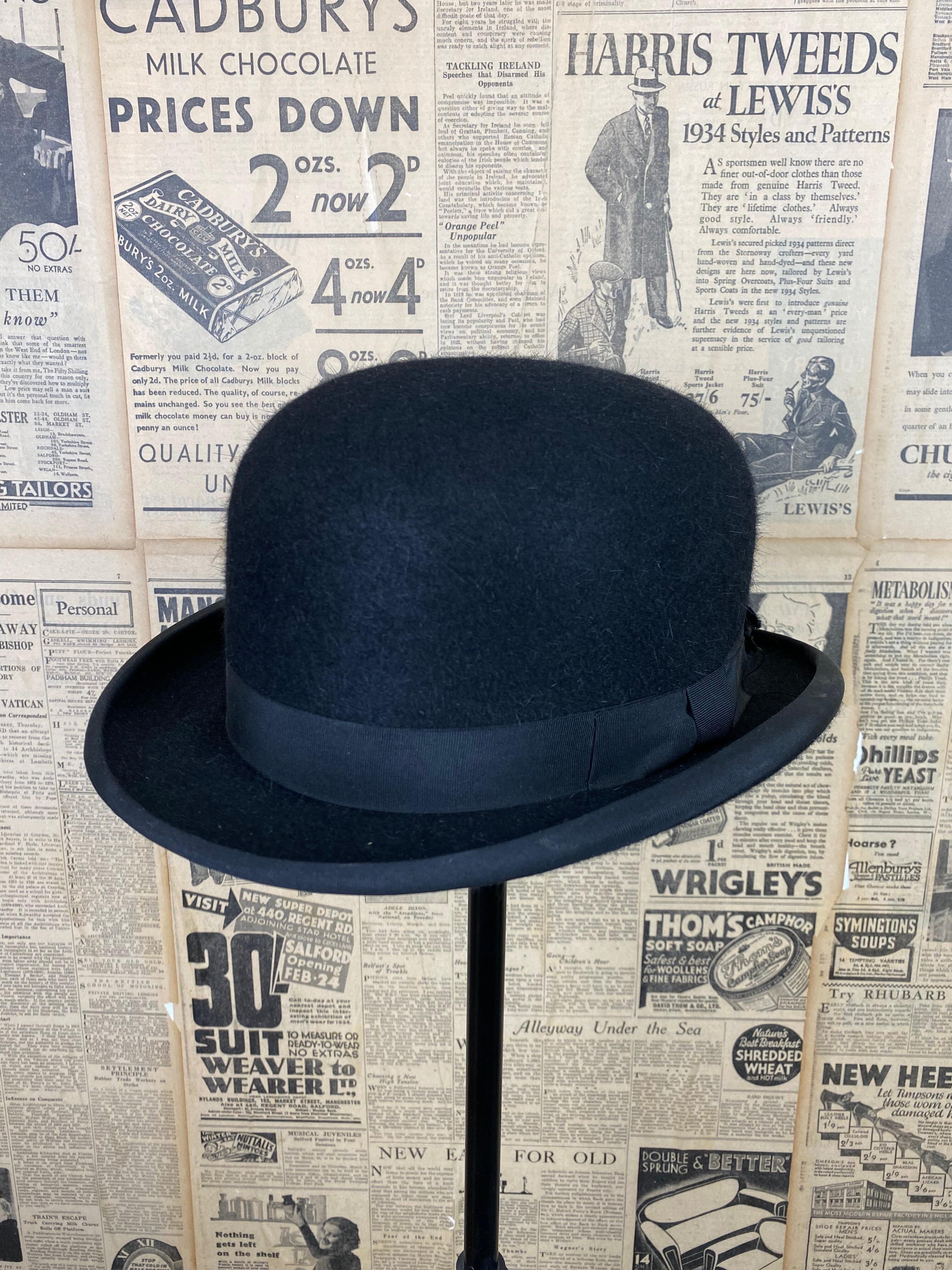 Vintage 1970's Bowler hat size 7 1/8th