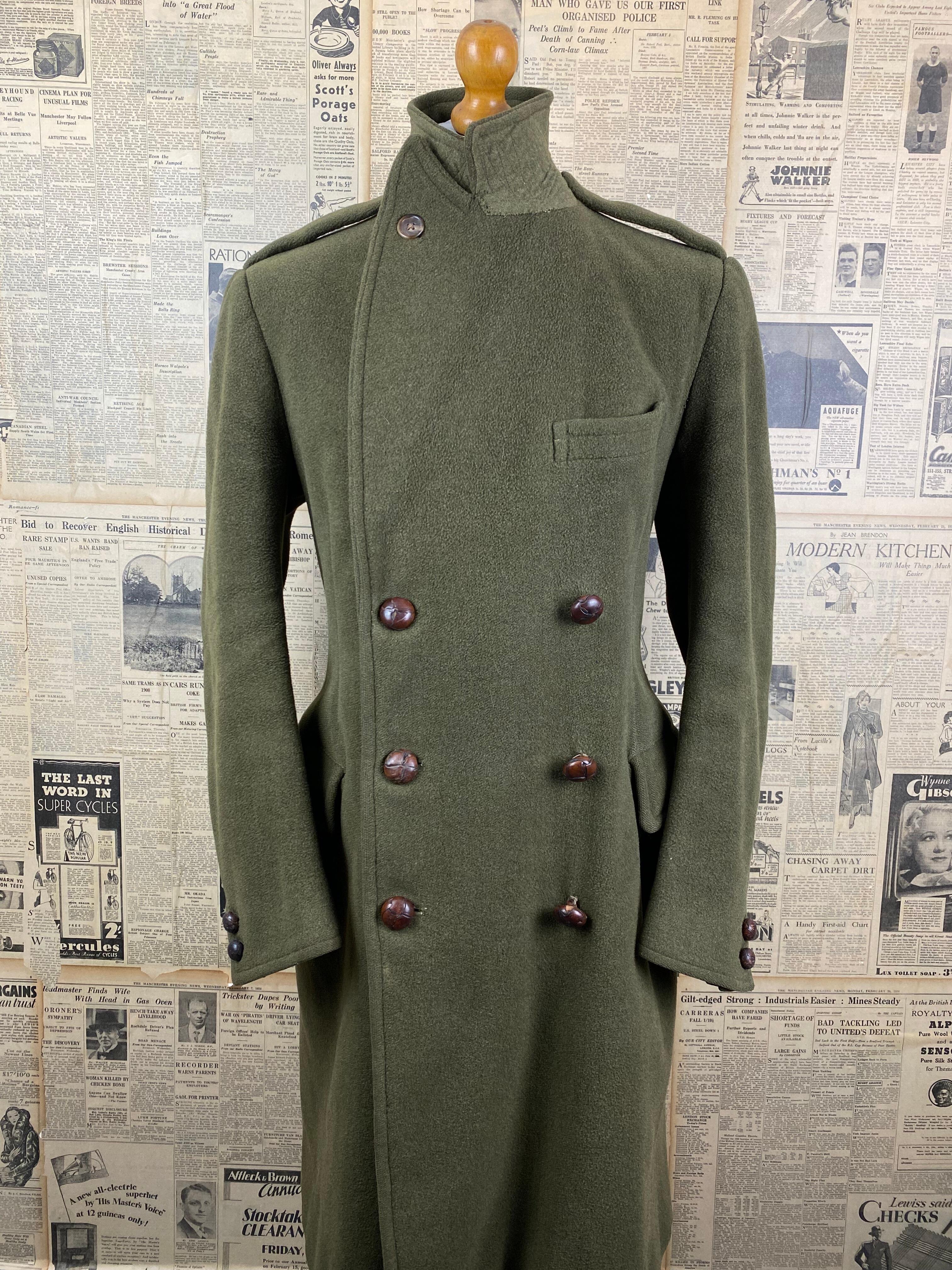 Vintage bespoke 1950's army greatcoat size 40 42 long