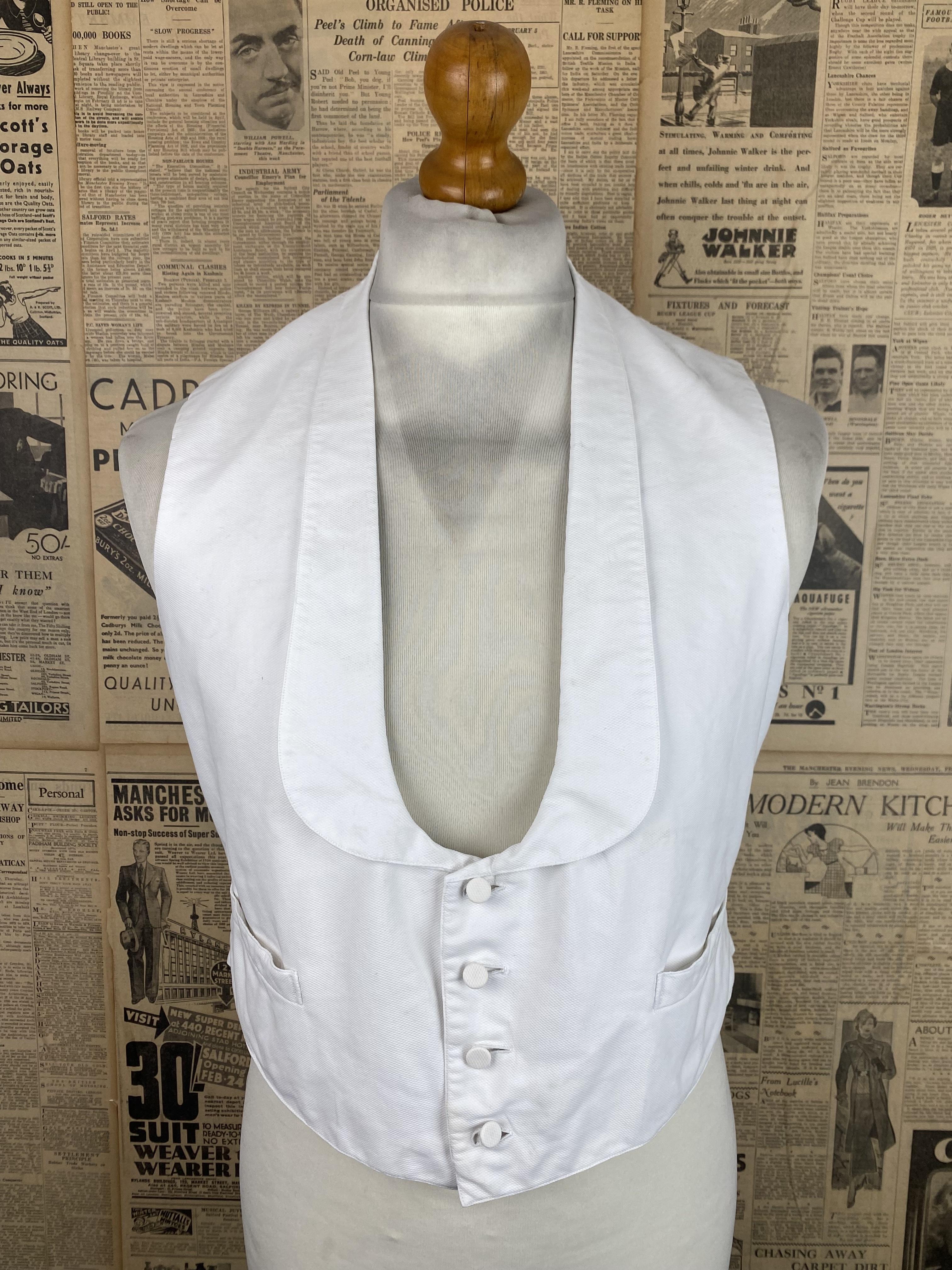Vintage Edwardian white tie evening Marcella waistcoat size 38 40