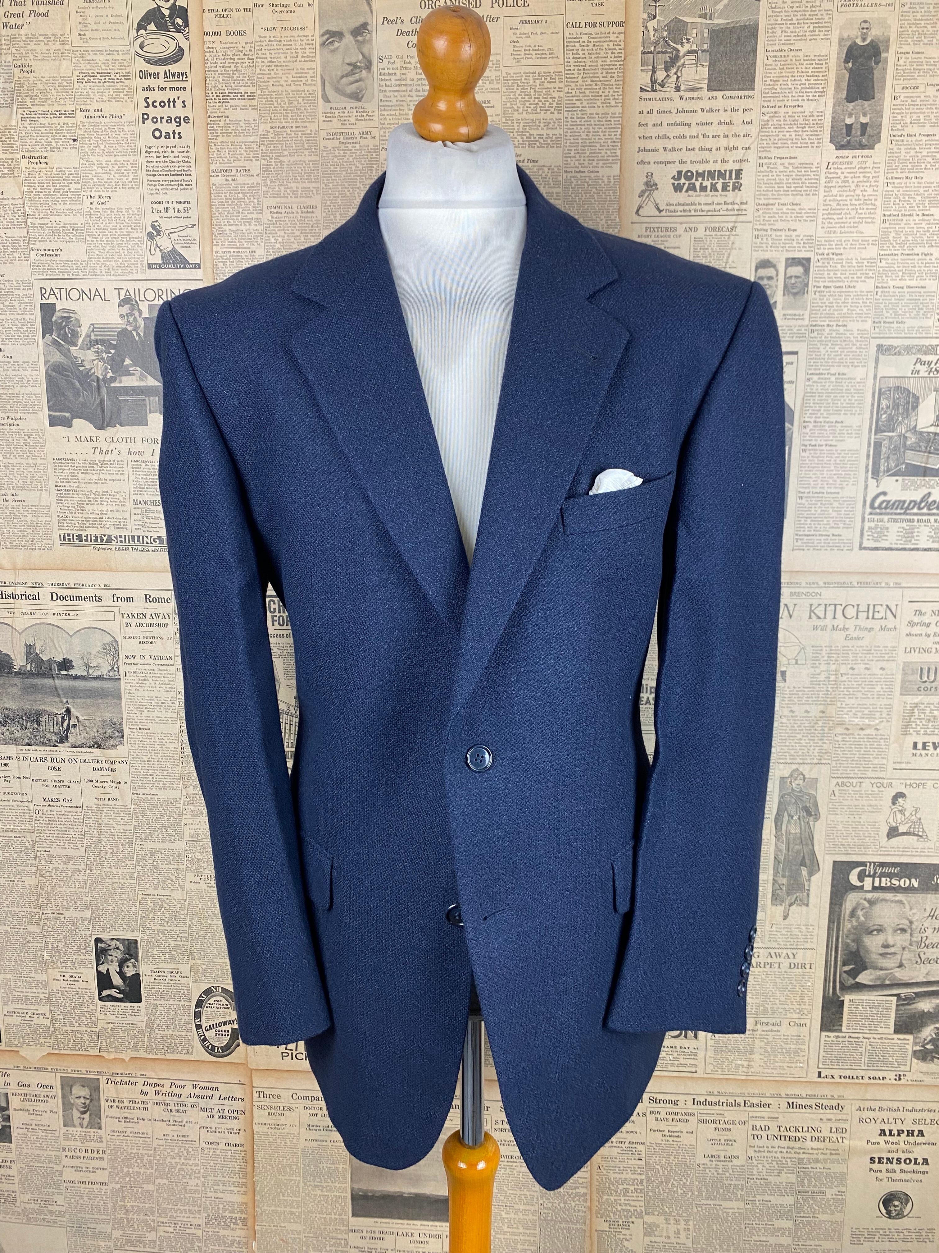 Jaeger navy royal blue wool blazer jacket size 44