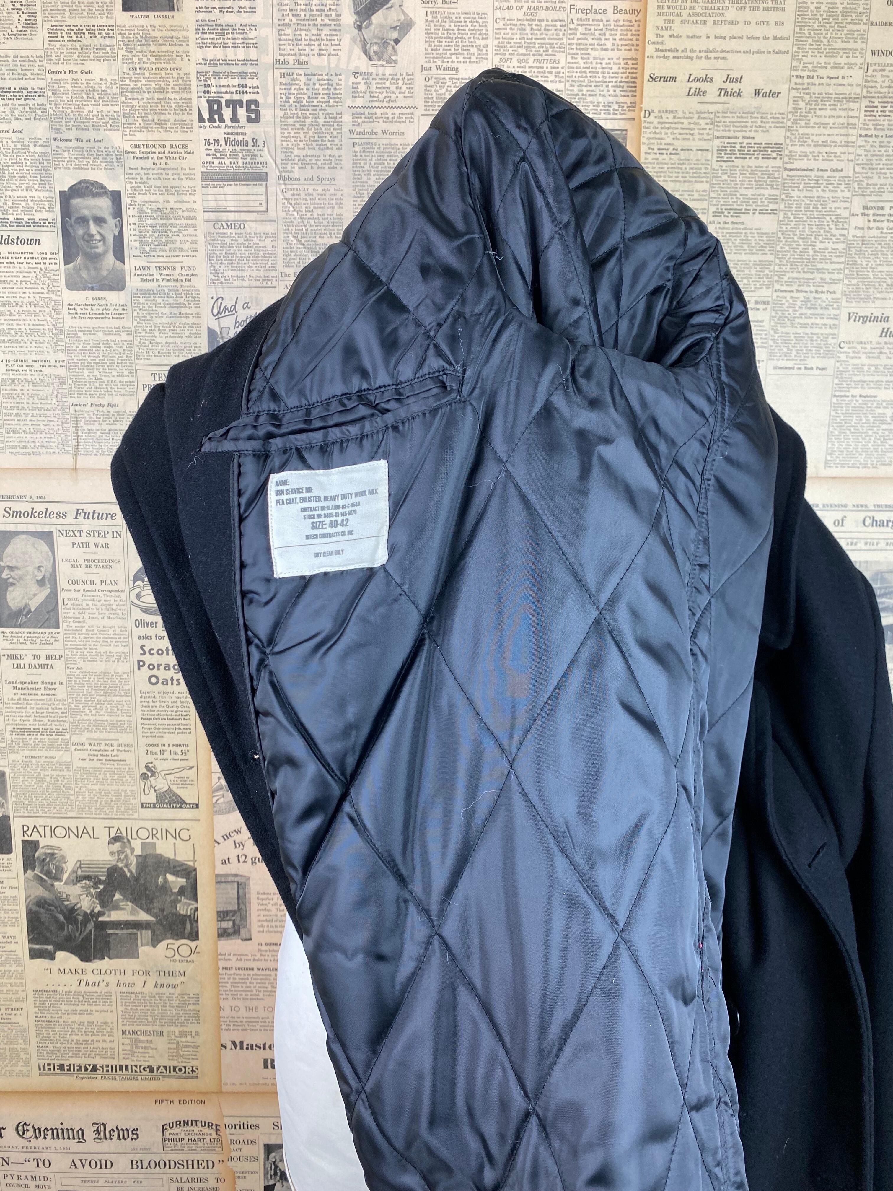 US Navy black peacoat size 40 42