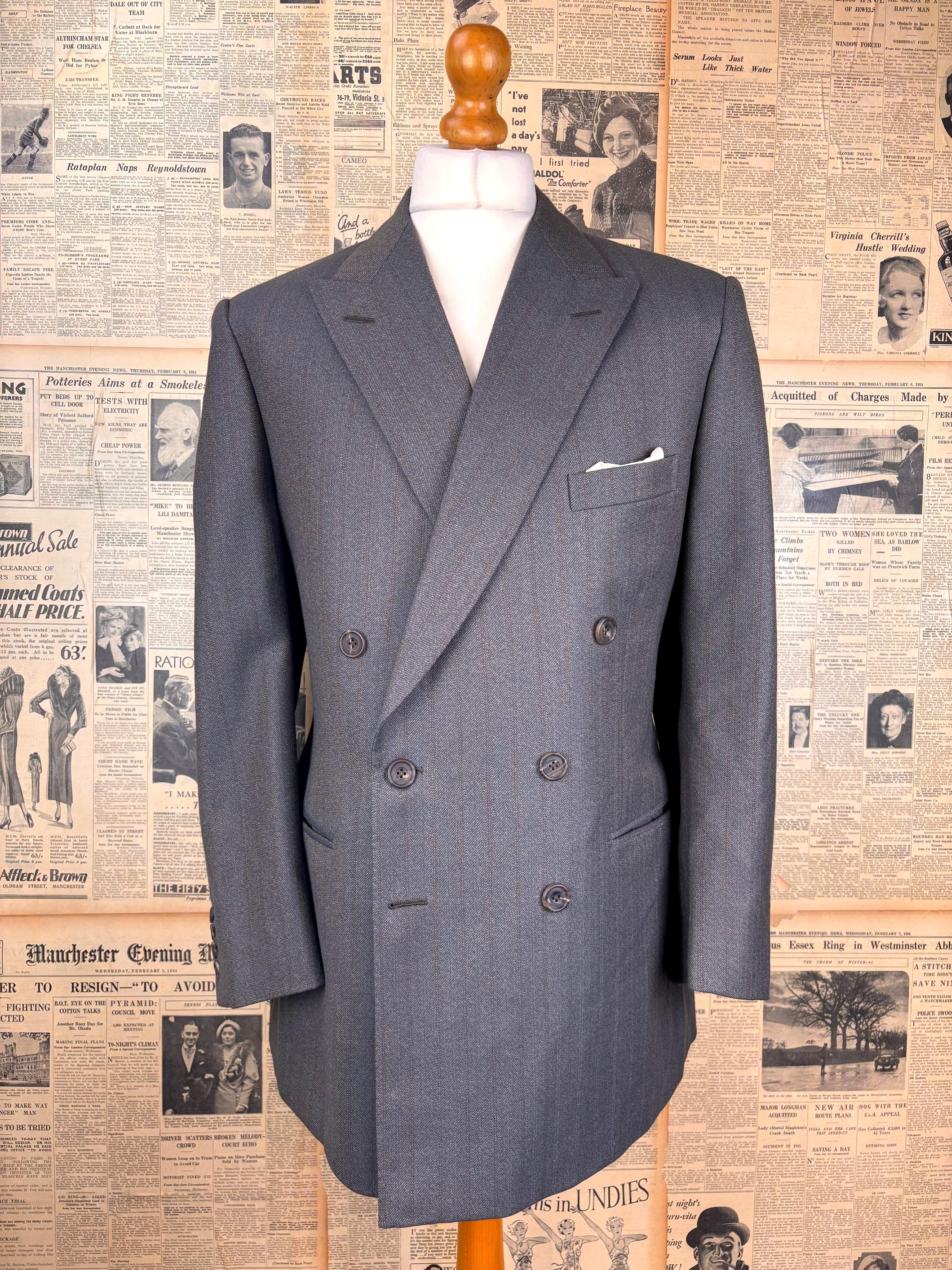 Holland & sherry three piece grey suit size 44 long