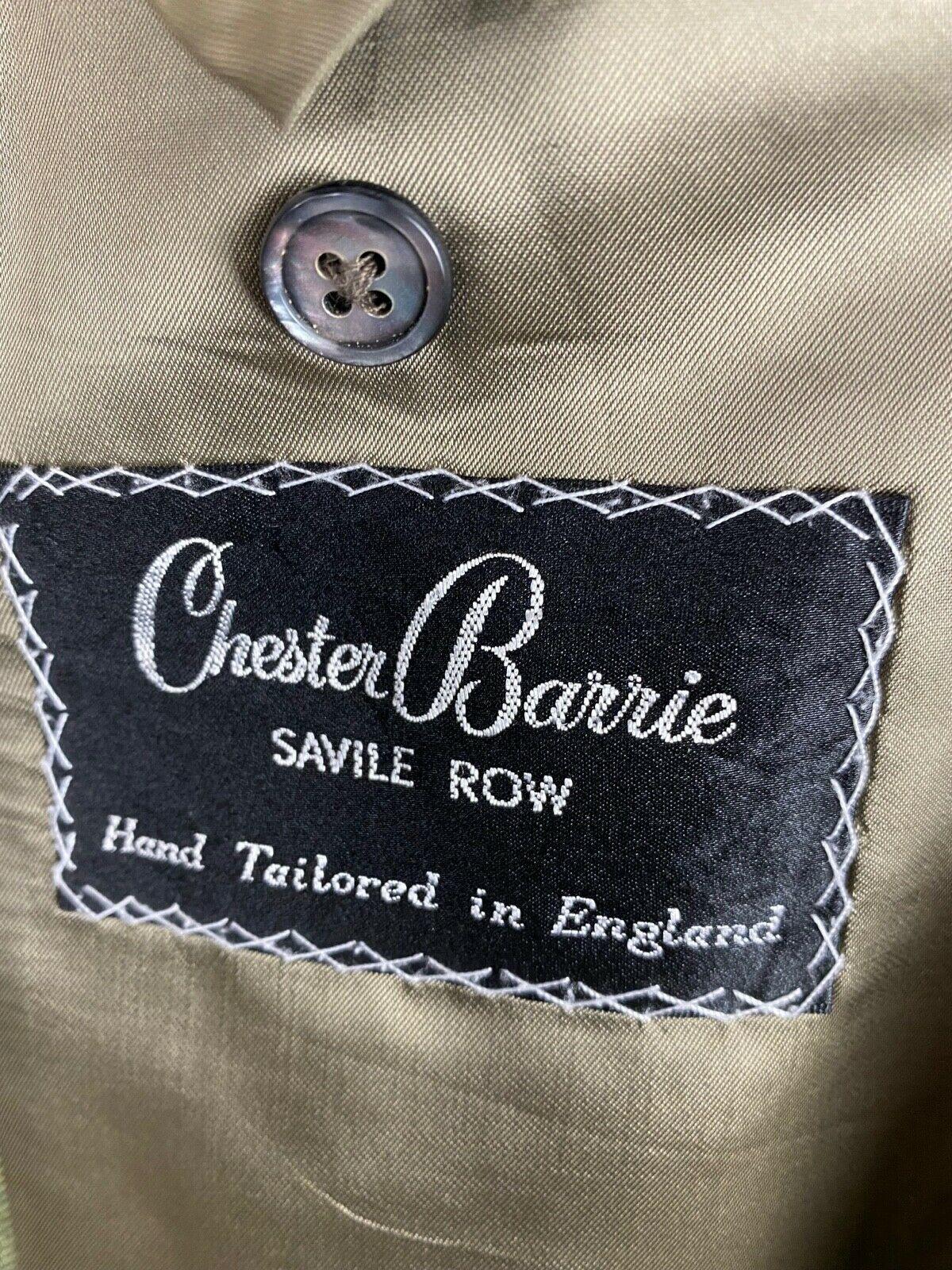 Vintage Chester Barrie green silk & wool jacket blazer size 44 long