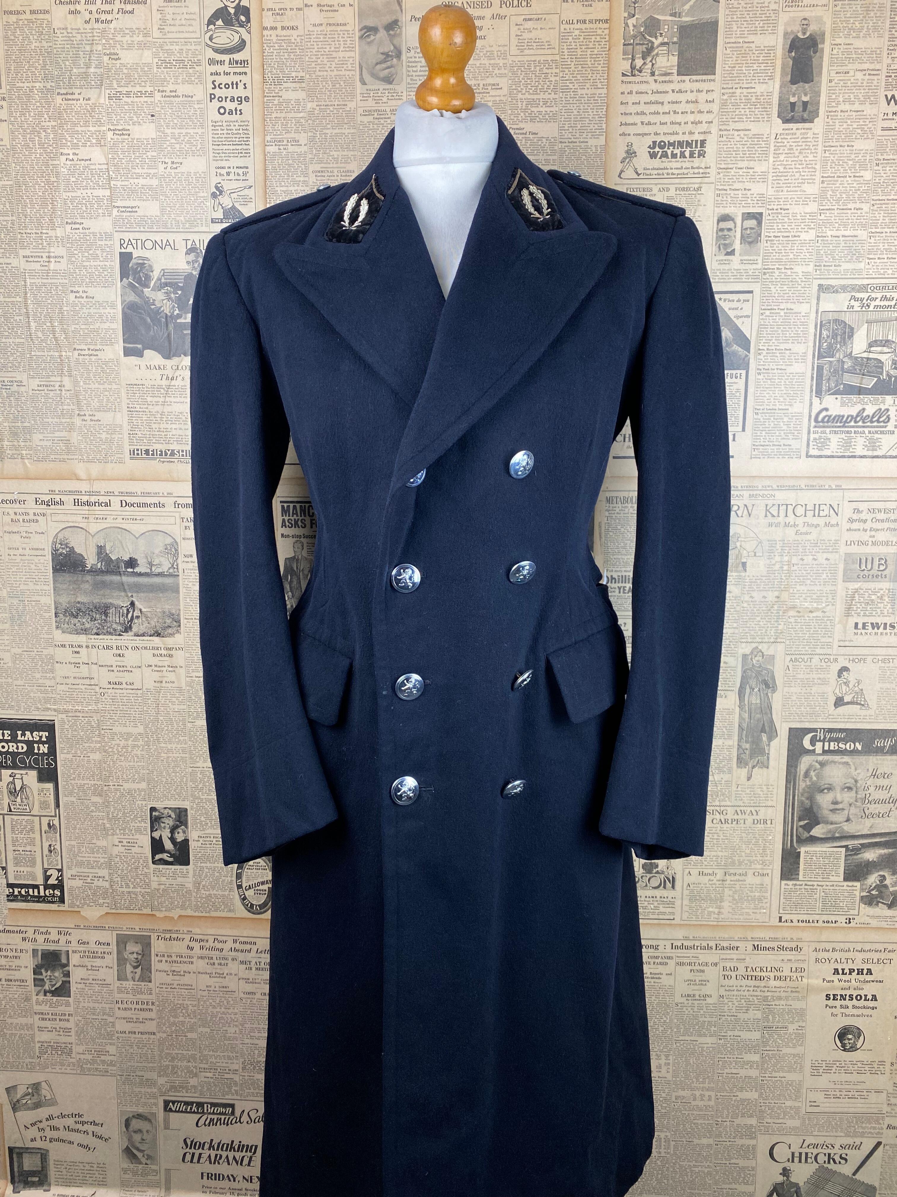 Vintage French military naval overcoat size 40