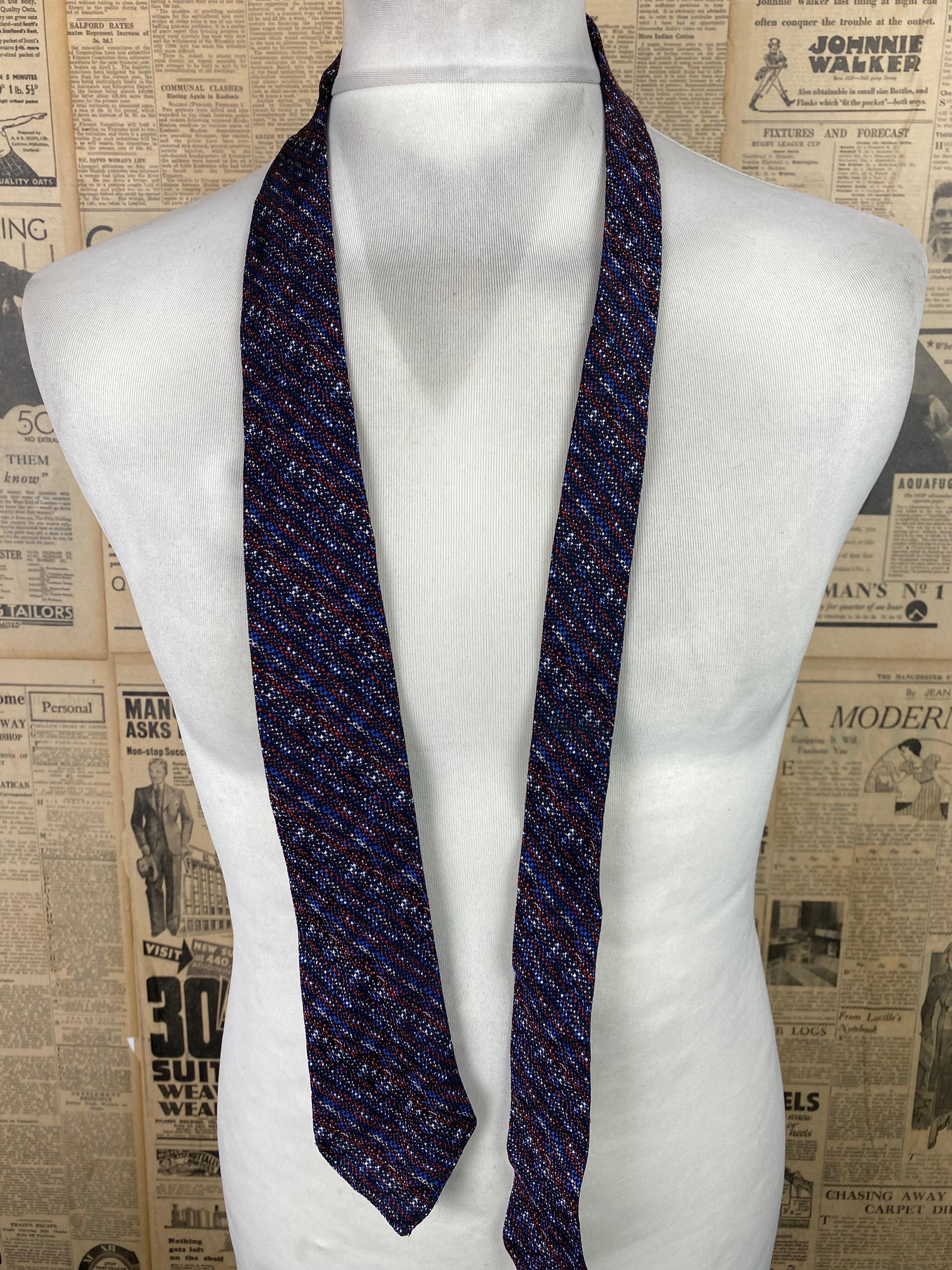 Vintage NOS blue red 1960's tie