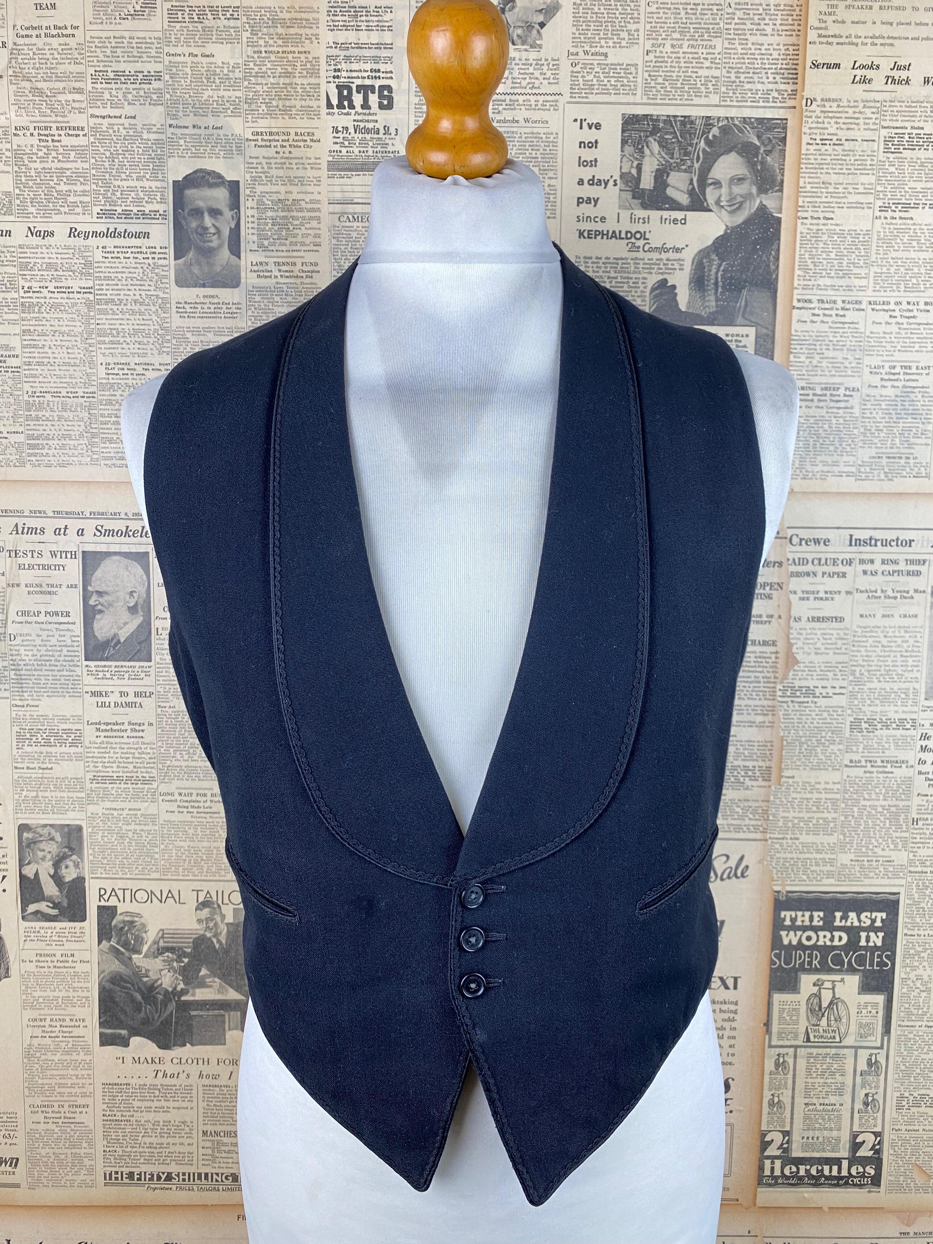 vintage 1930's bespoke dinner waistcoat size 38 short