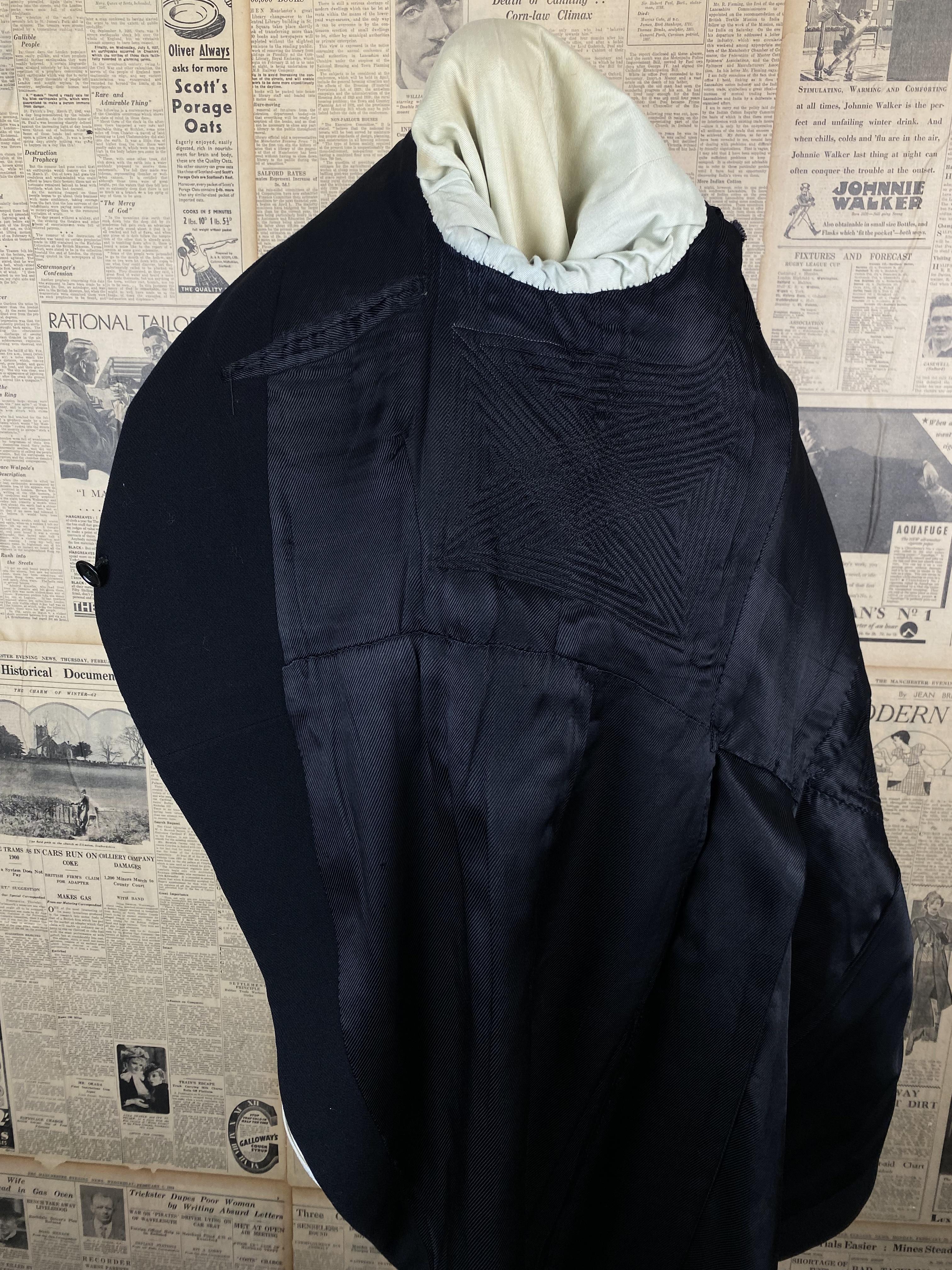 45> 1930's bespoke morning tails tailcoat size 38