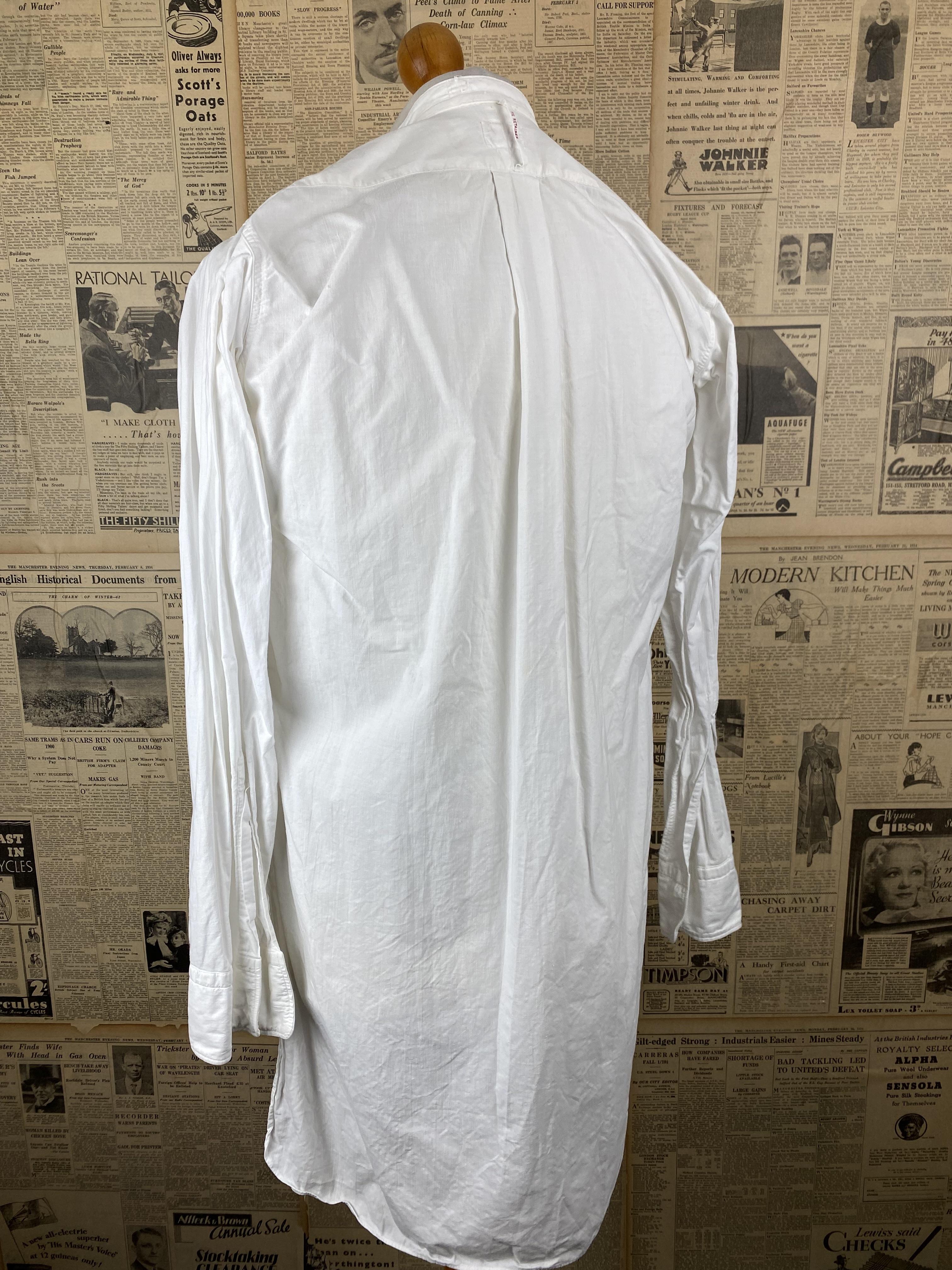 Vintage 1960's marcella collarless dinner dress shirt size 14