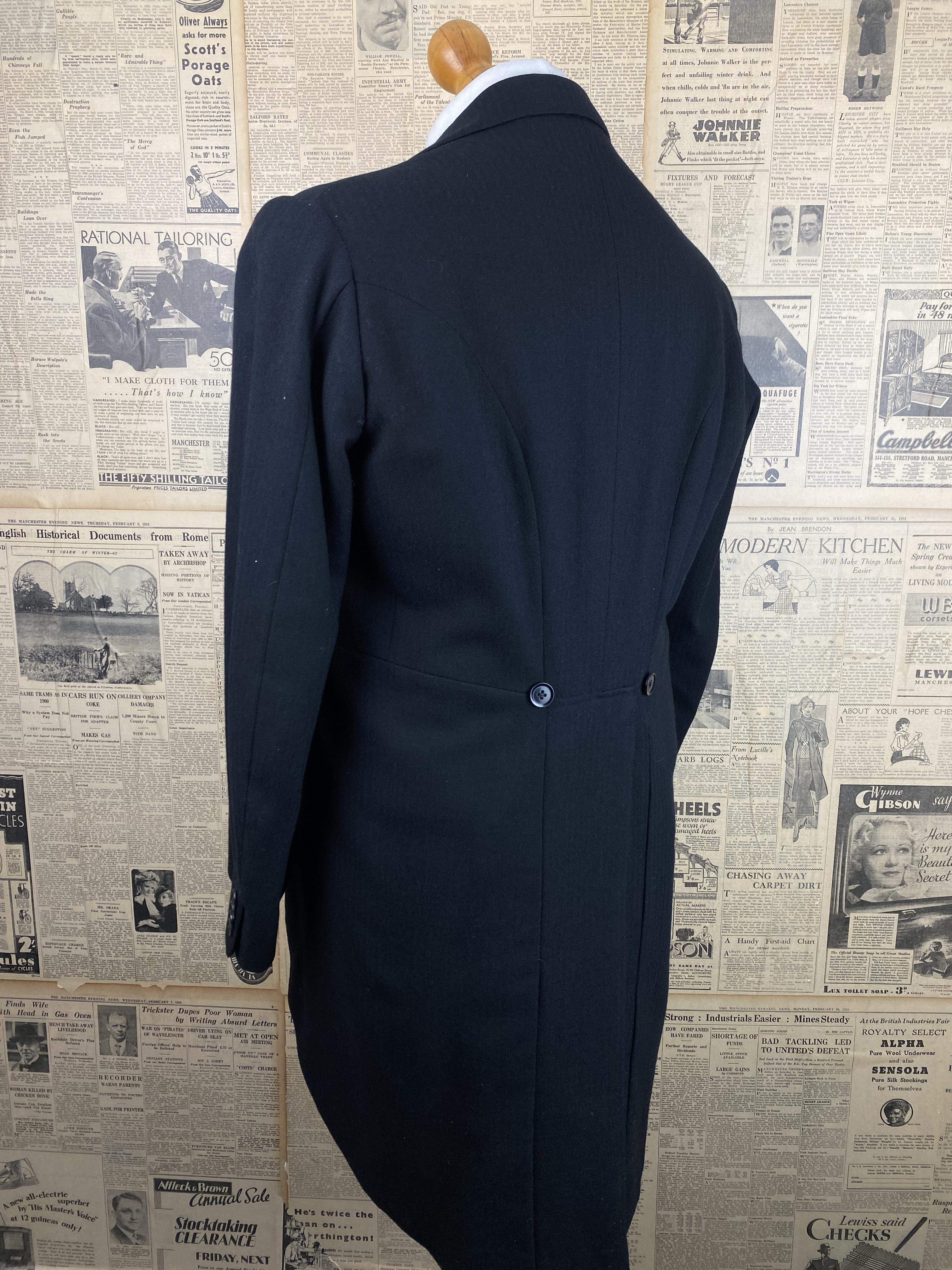 27> Vintage bespoke Savile Row morning tailcoat size 40 42