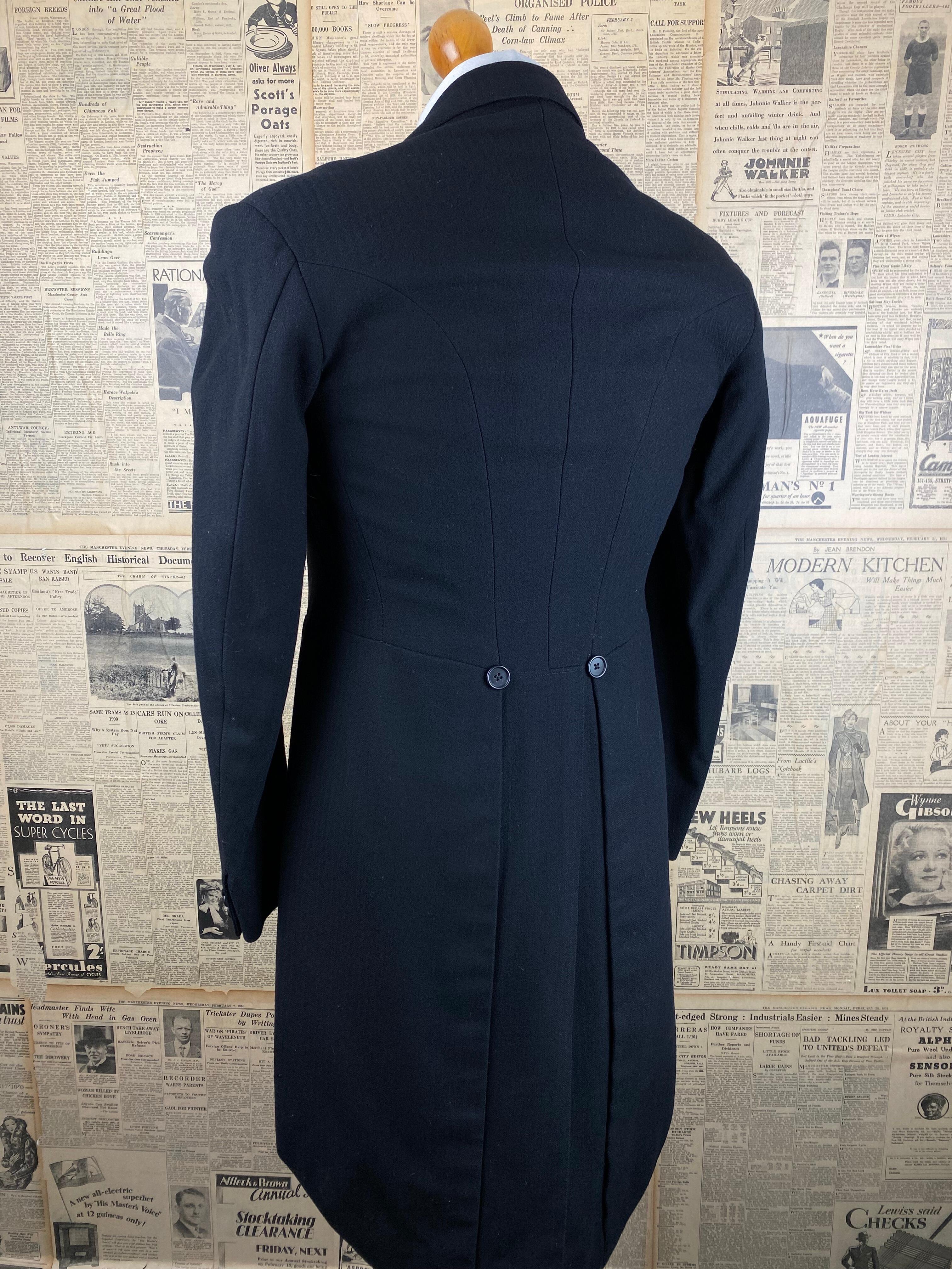 20> Vintage bespoke 1930's morning tailcoat size 36 38