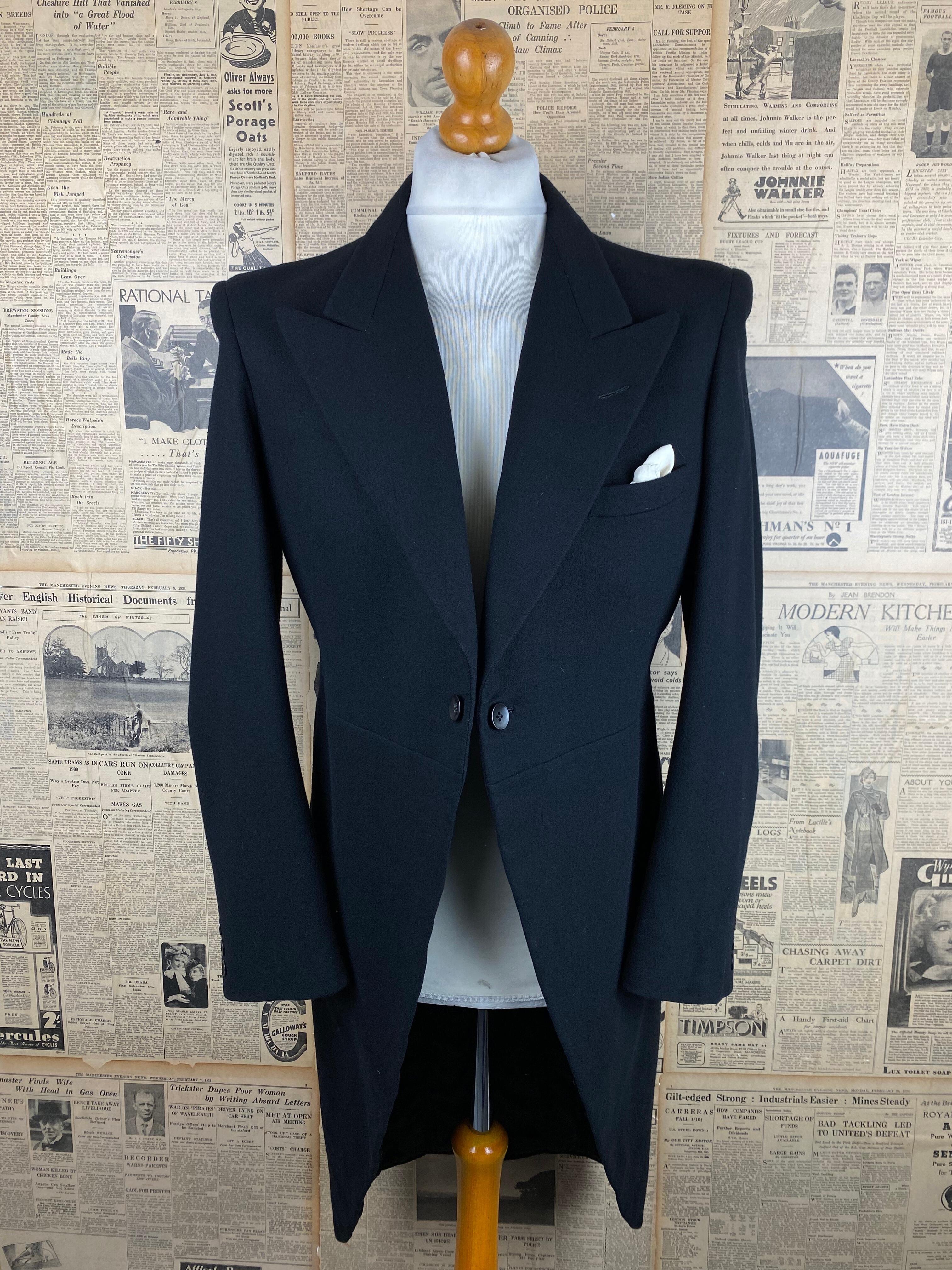 143> Vintage 1930's heavy morning tailcoat size 40