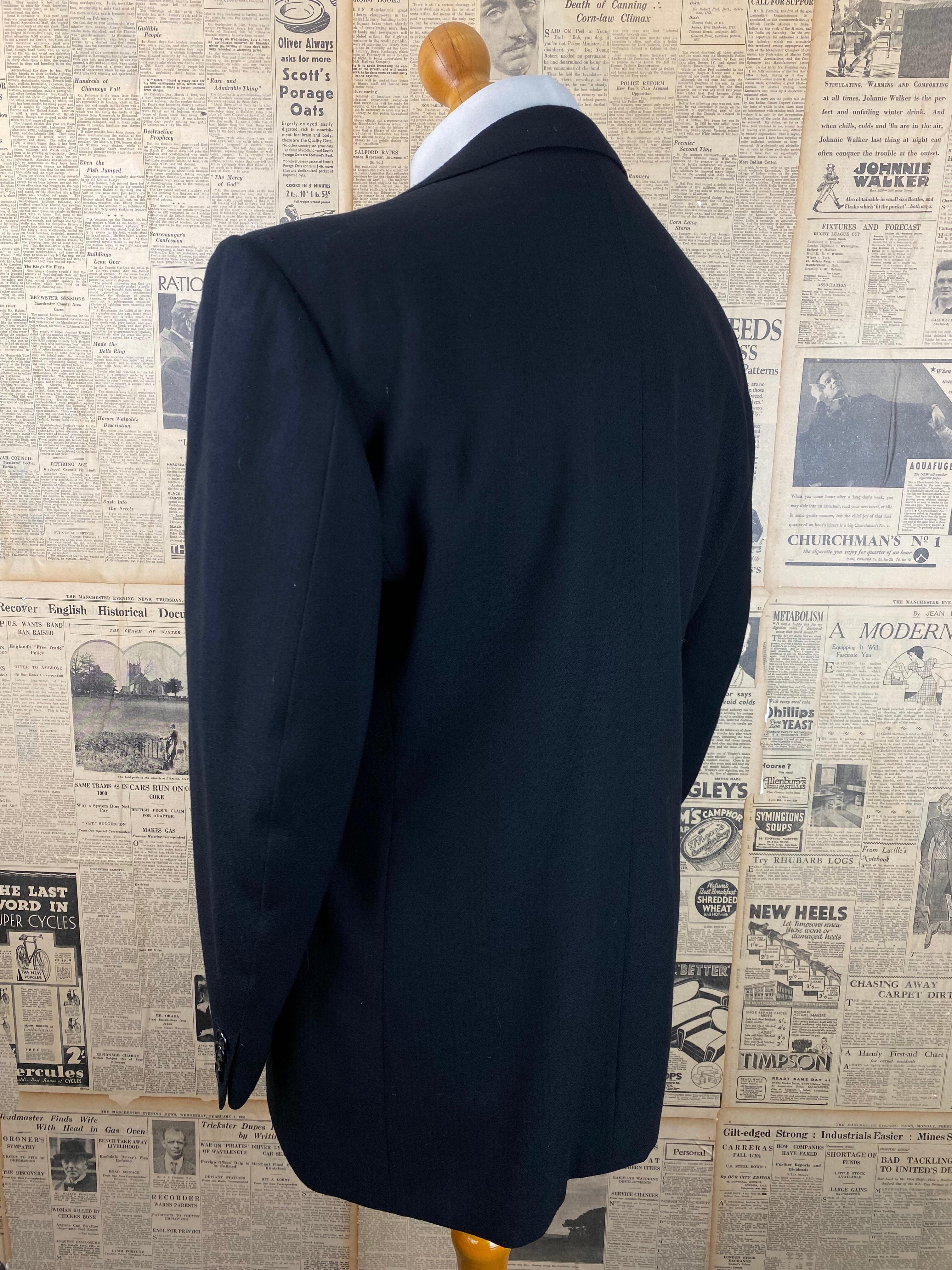 >230 vintage savile Row short morning coat black jacket size 44