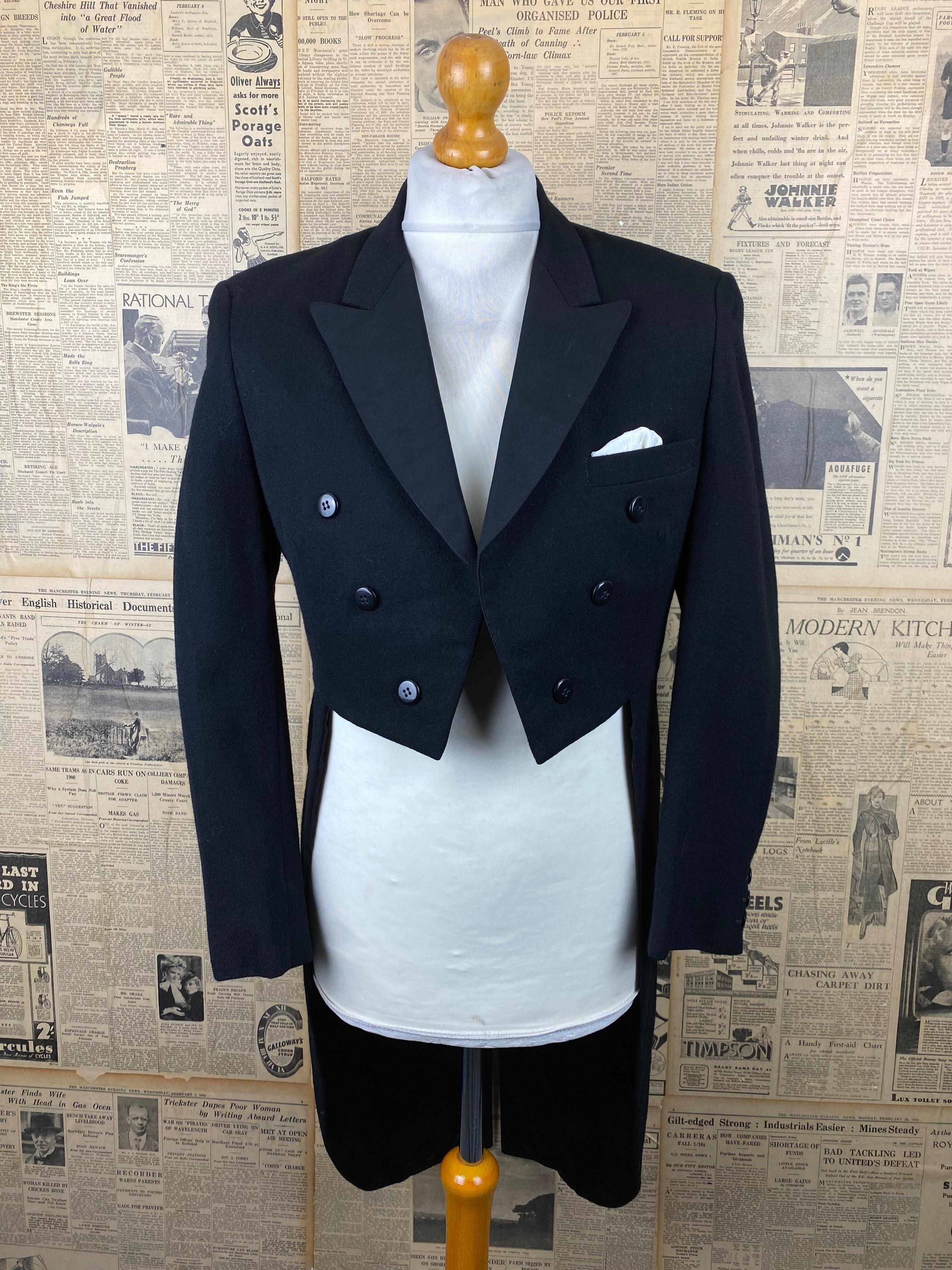 Vintage 1960's white tie evening tailcoat size 40 short