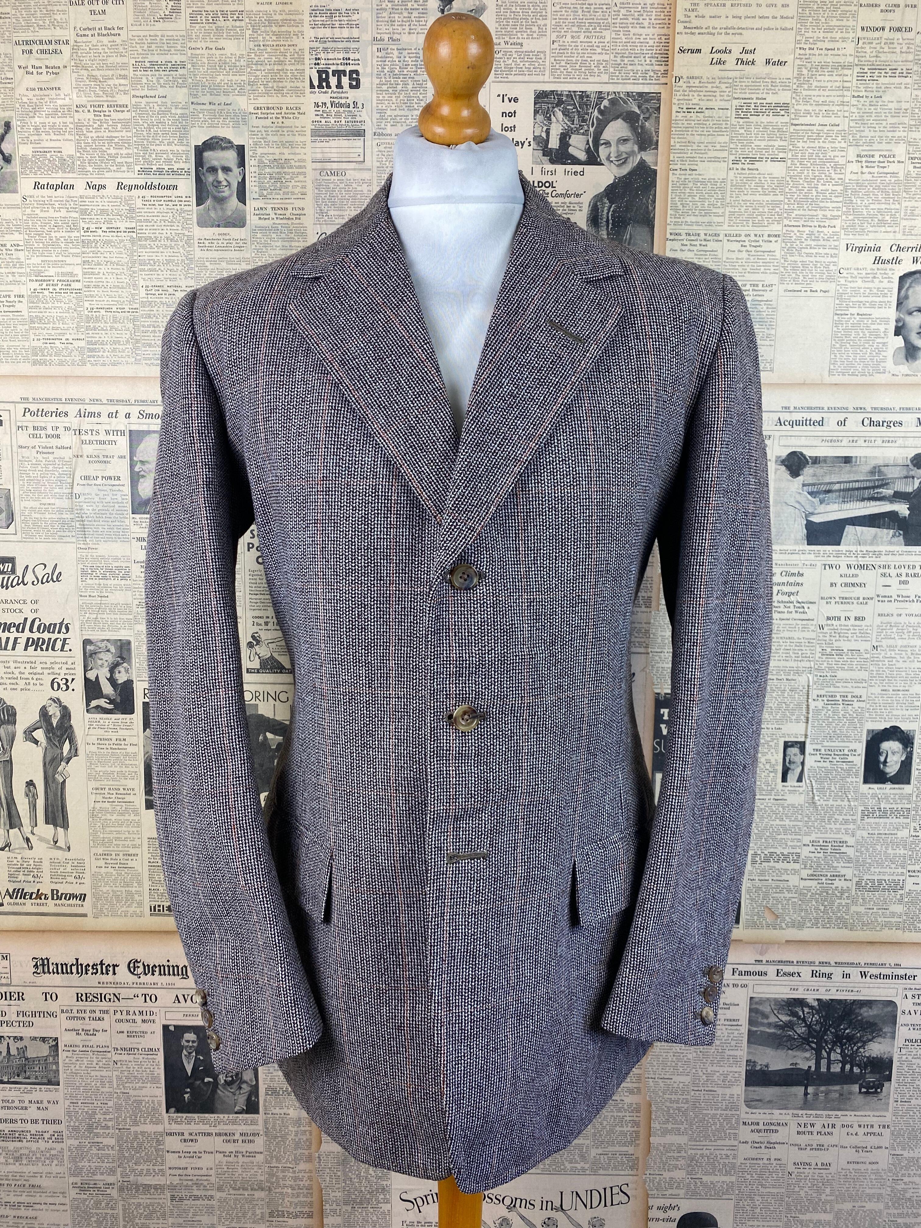 Vintage Derby tweed Norfolk jacket size 40 42