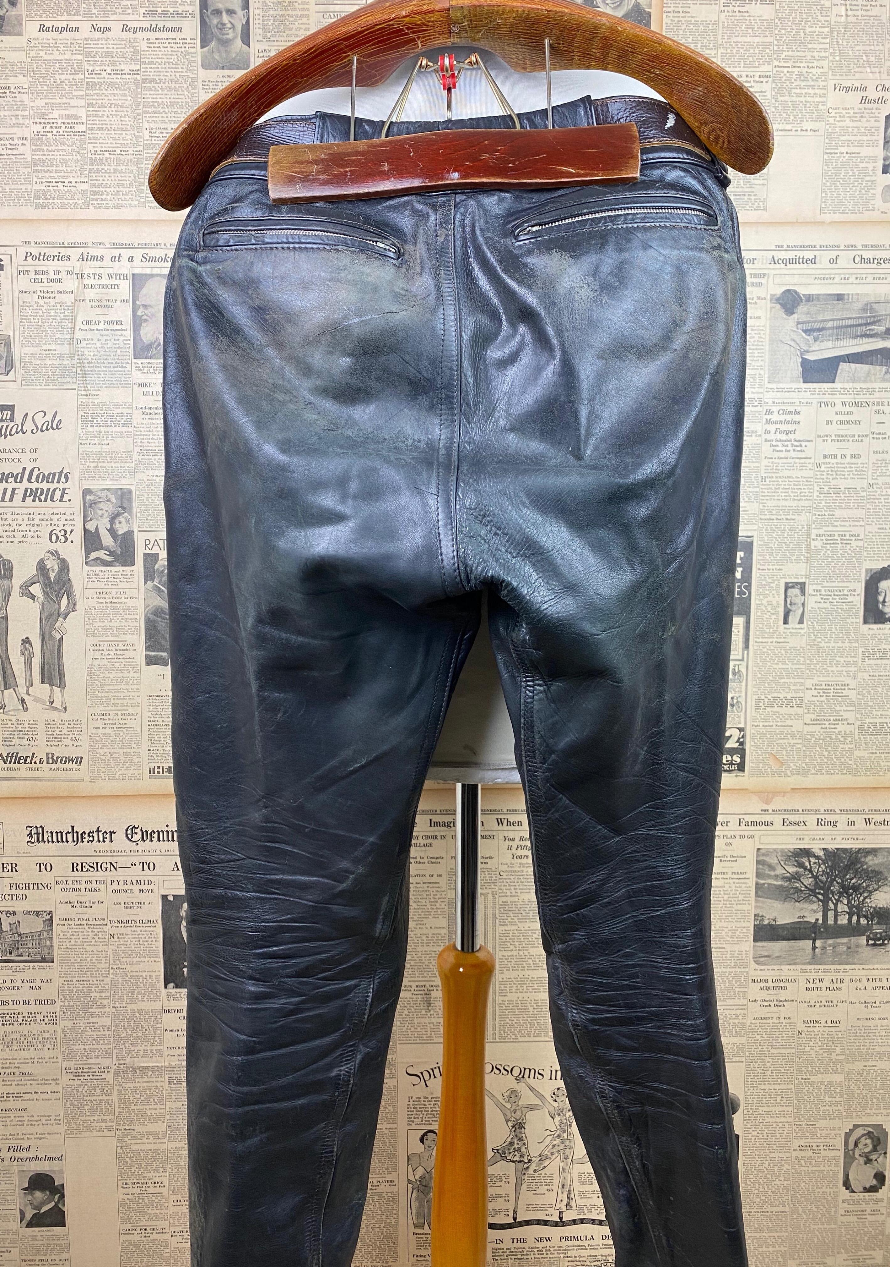 Vintage 1960's Lewis Leathers motorcycle trousers size 34