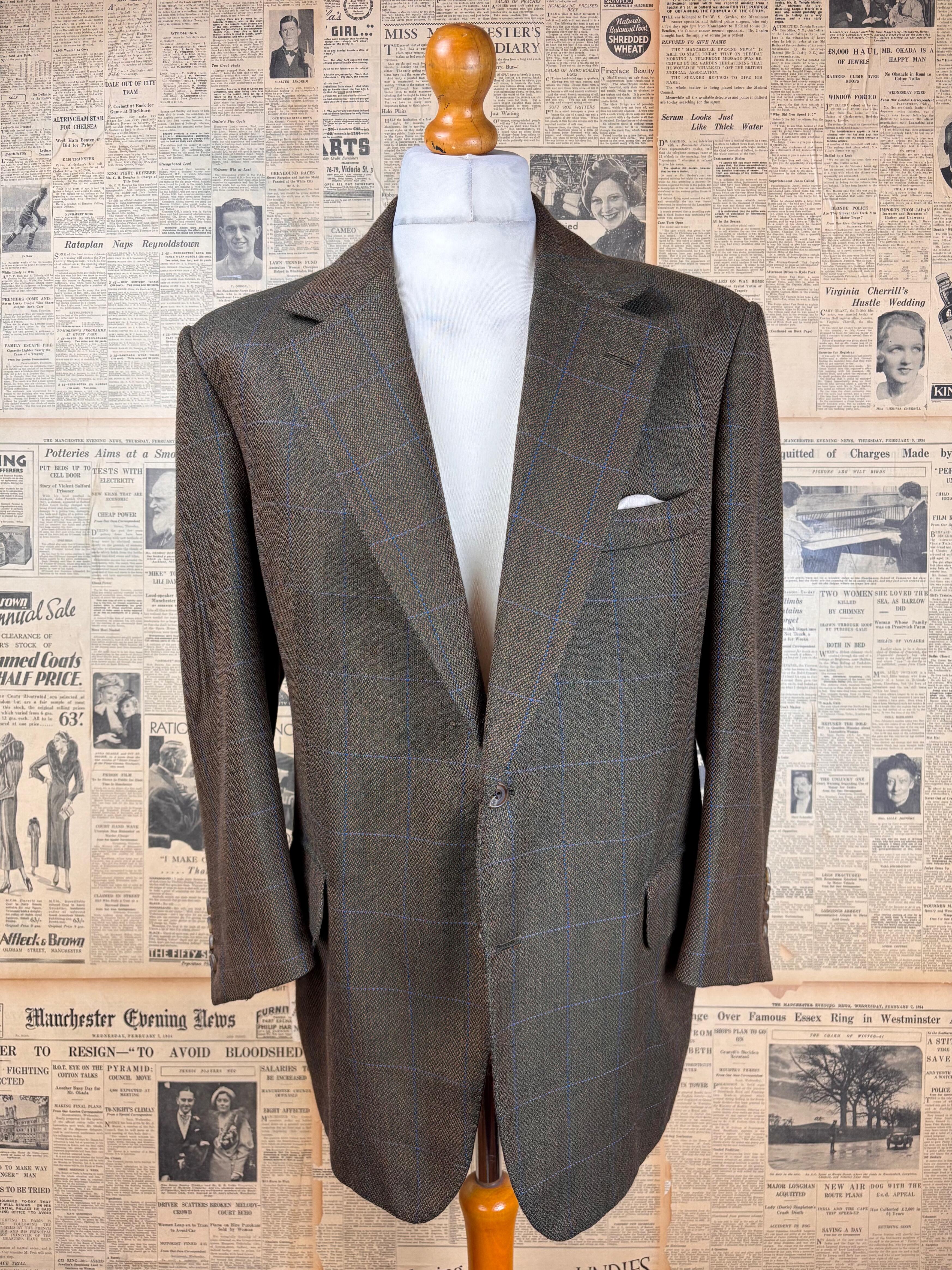 Bespoke blue Savile Row cashmere jacket size 48 50