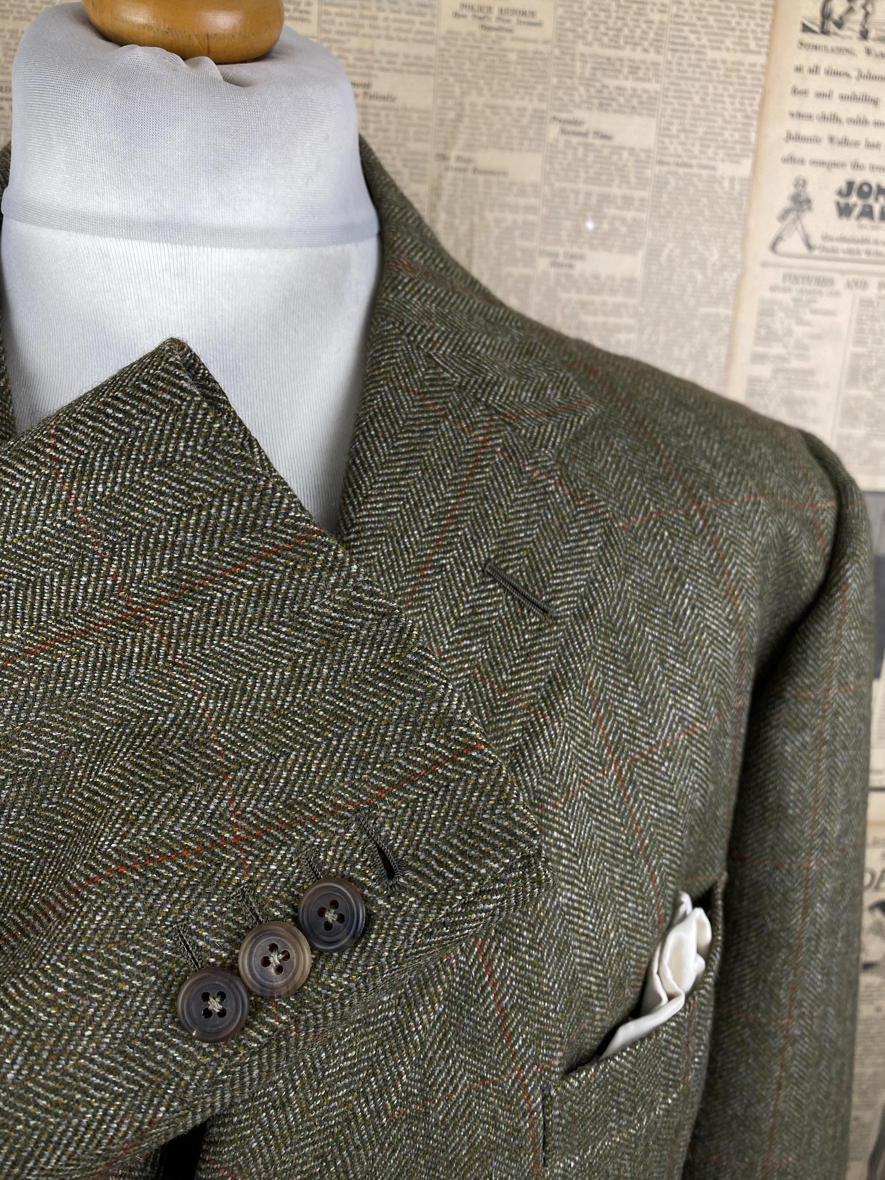 vintage bespoke Savile Row tweed jacket size 48 long