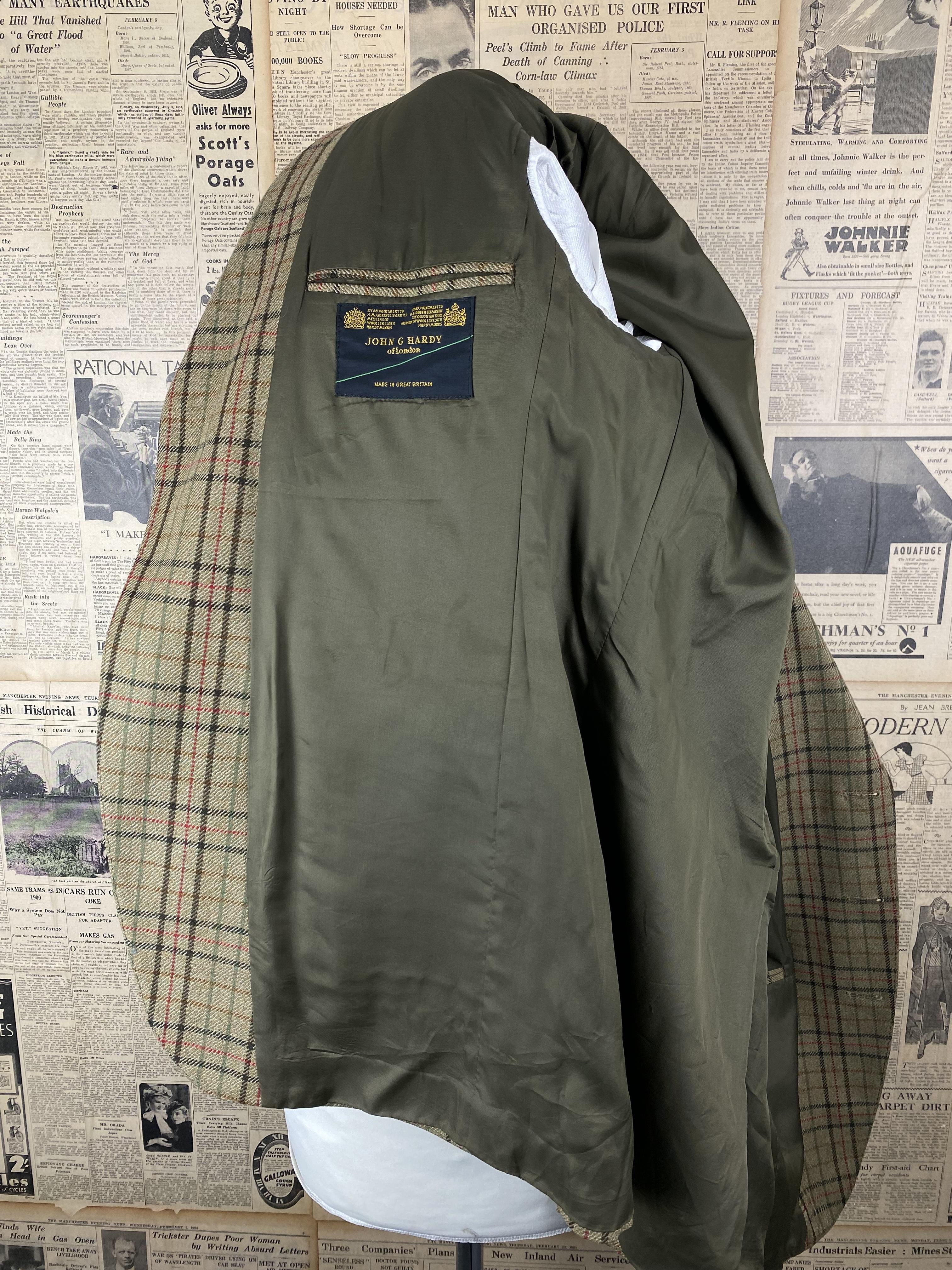 Vintage John G hardy tweed hacking jacket size 40