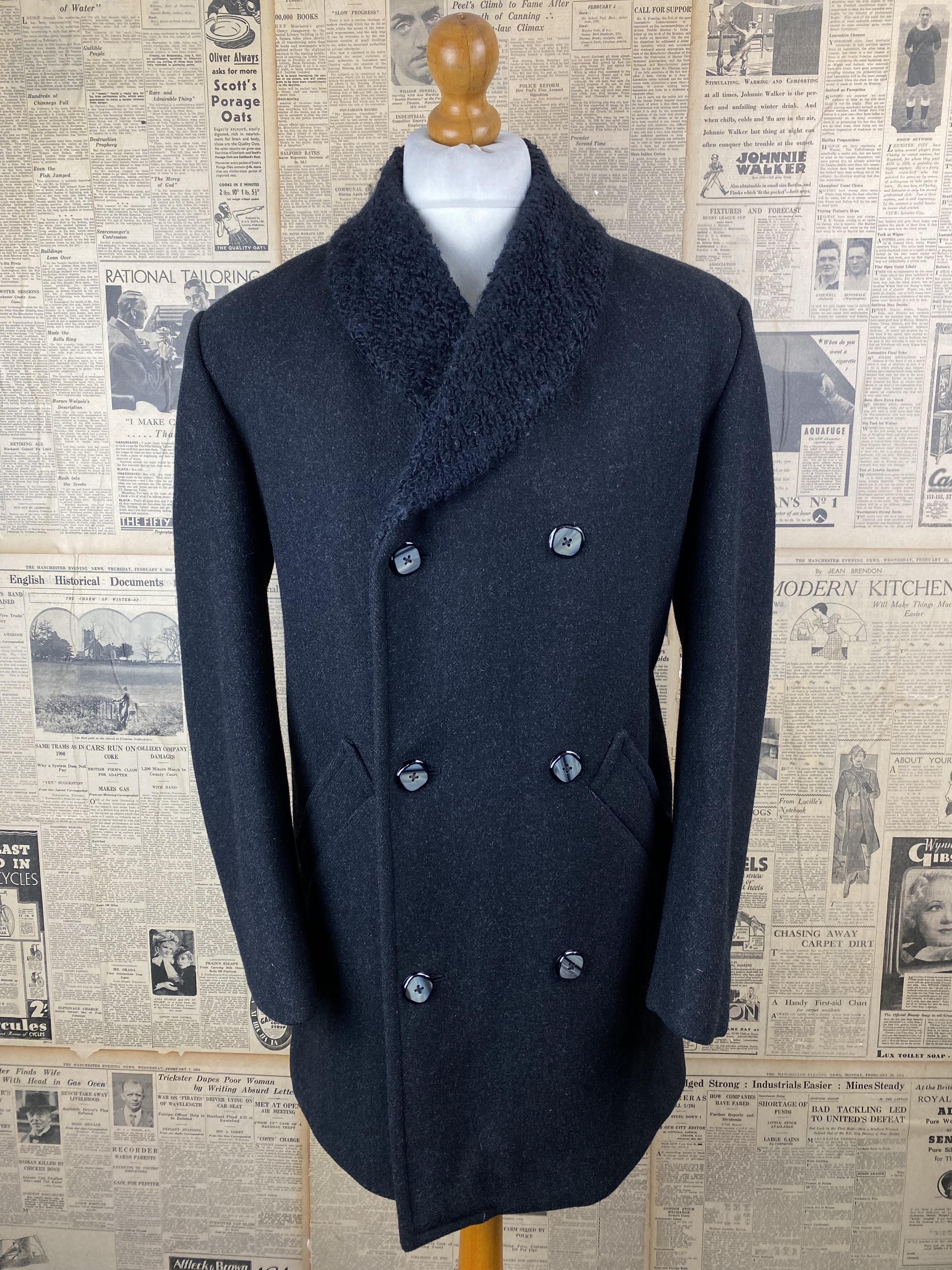 Vintage shawl collar 1960's car coat size 40 42